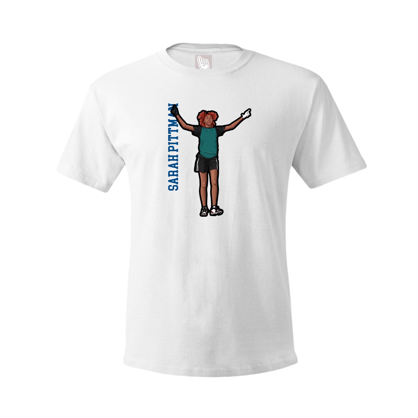 Youth Tee — Name Vertical in White