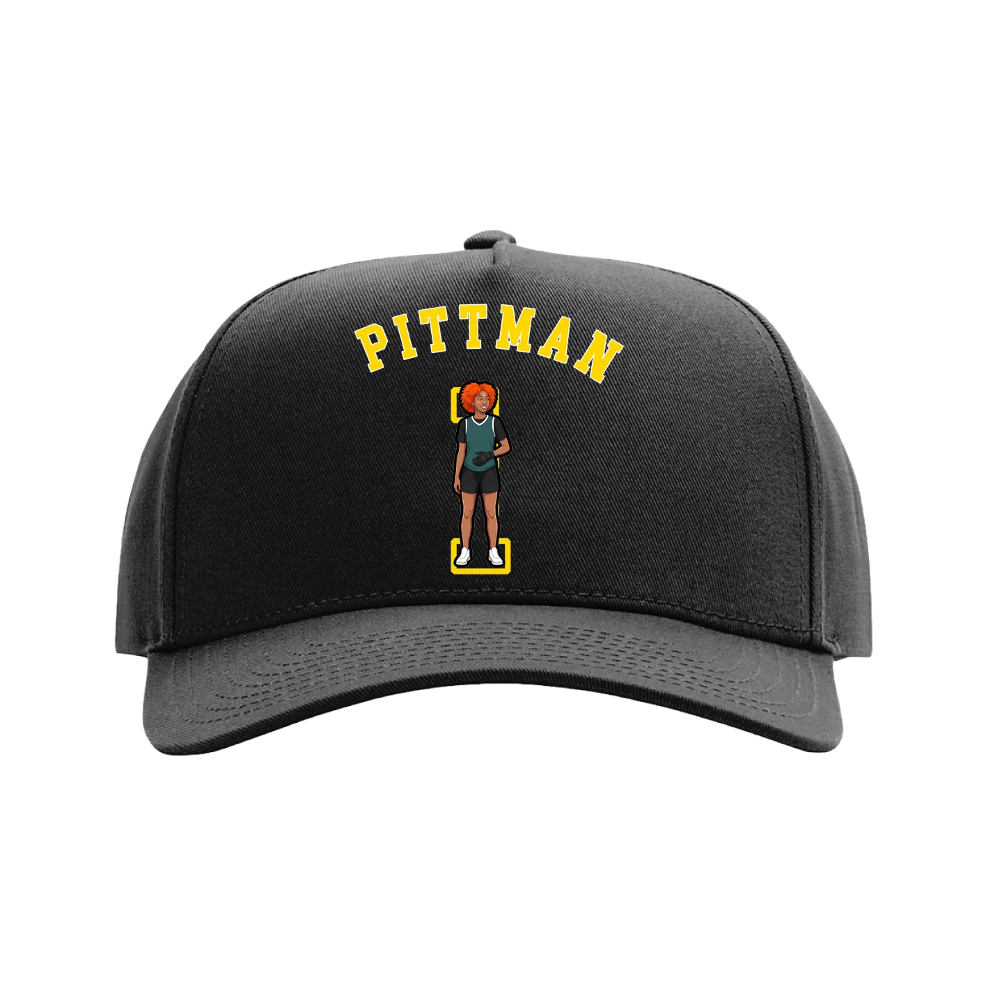 Full Fabric Five-Panel Champ Cap — Shirsey Arch in Black