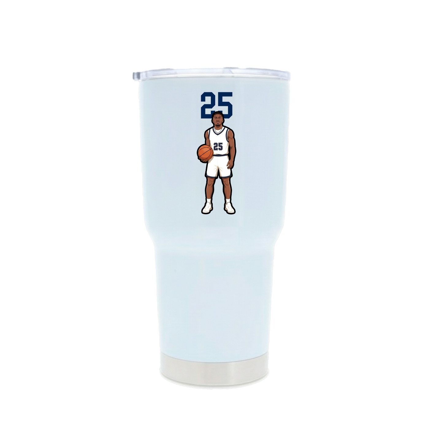30oz Stainless Steel Tumbler — Number Top in White