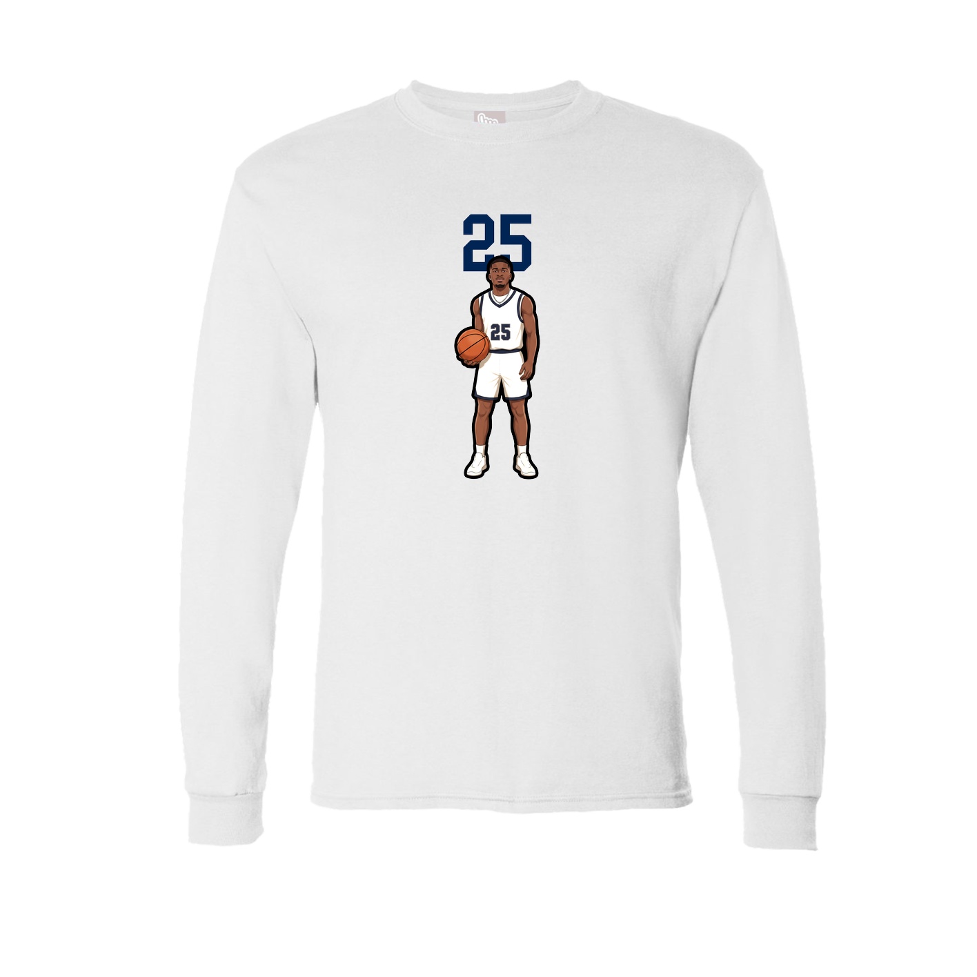 Long Sleeve Tee — Number Top in White
