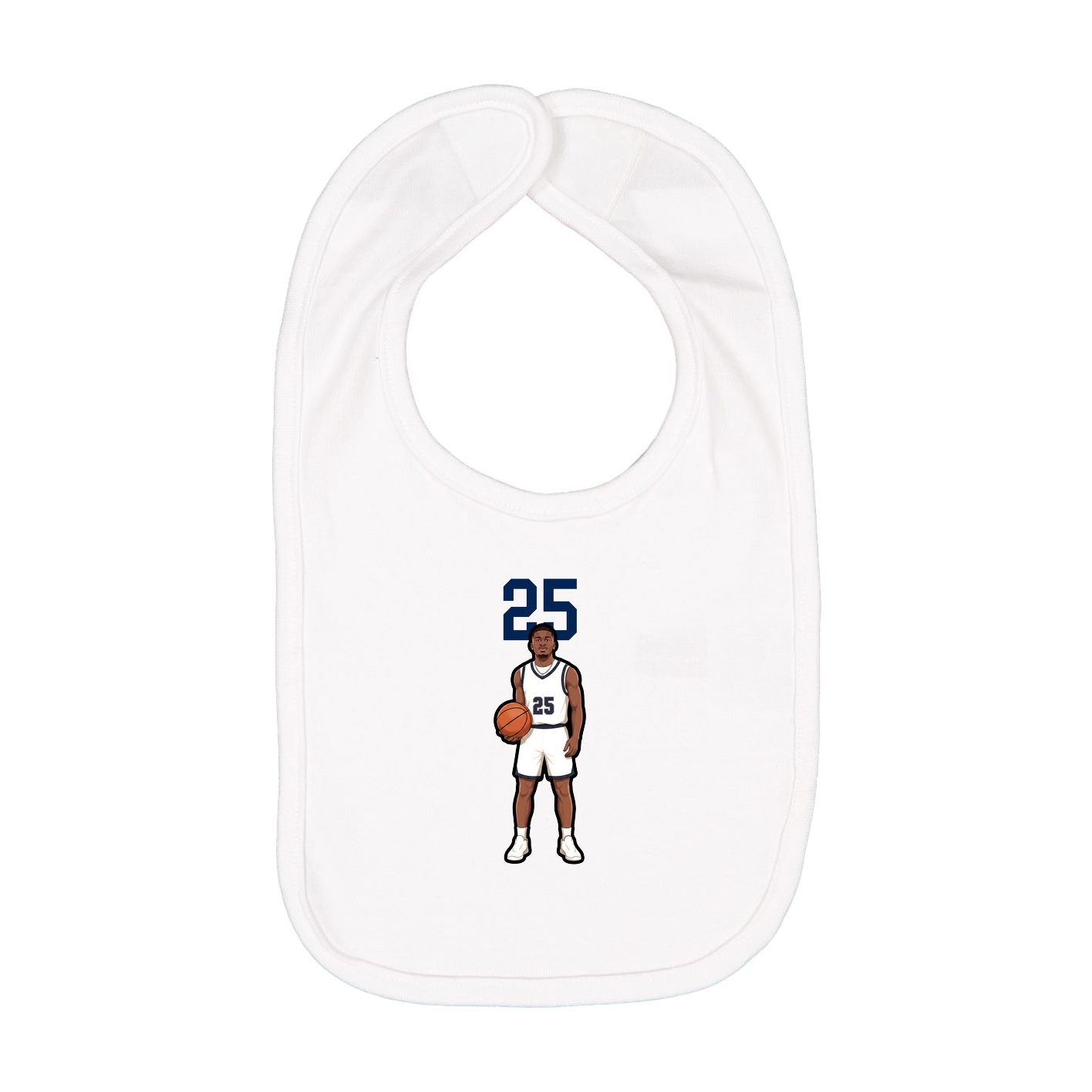 Infant Bib — Number Top in White