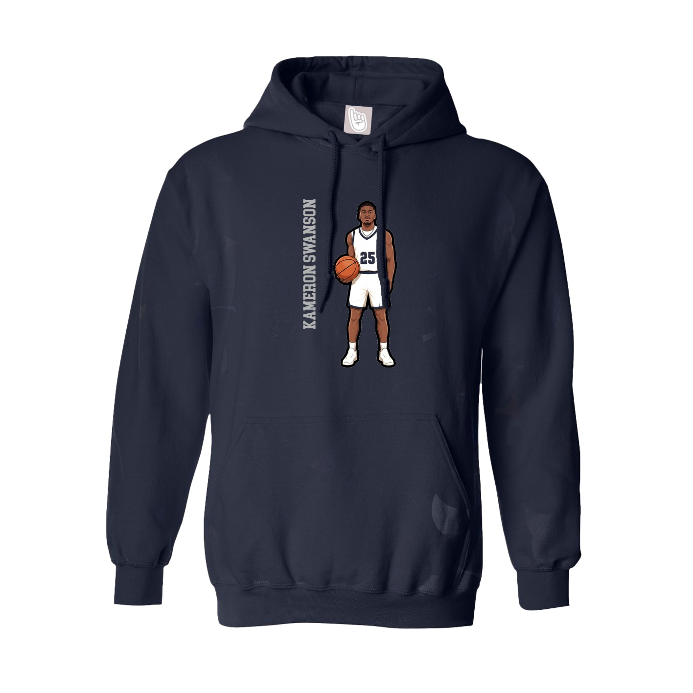 Hoodie — Name Vertical in Navy