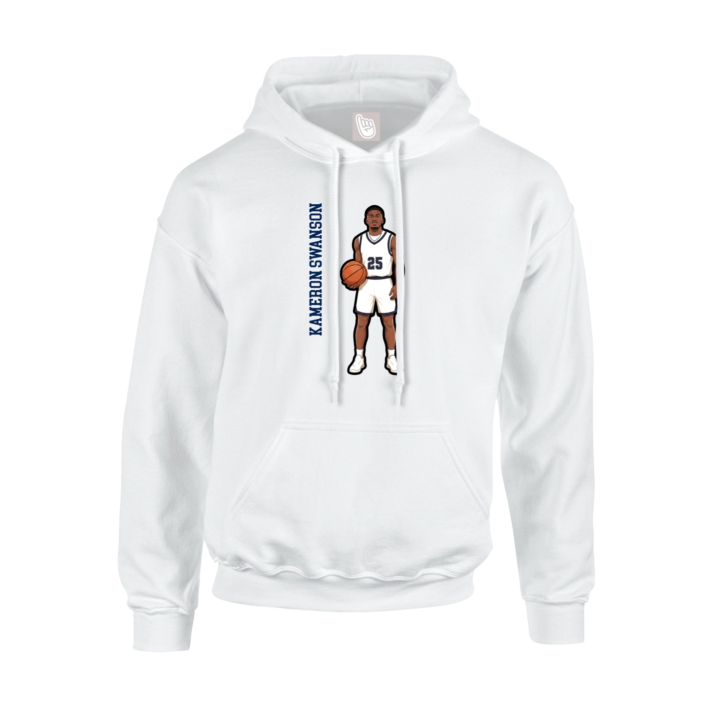 Youth Hoodie — Name Vertical in White