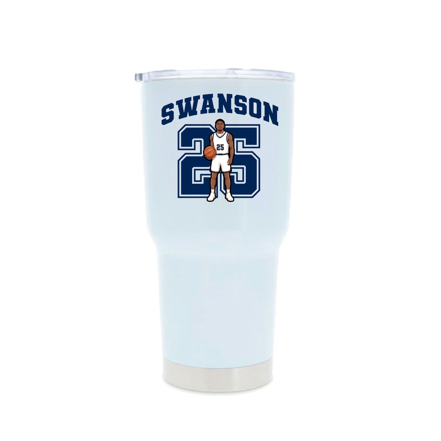 30oz Stainless Steel Tumbler — Number in White