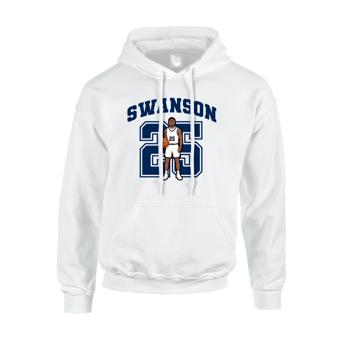 Hoodie — Number in White