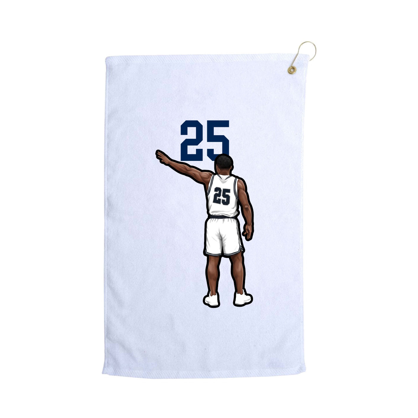 Golf Towel — Number Top in White
