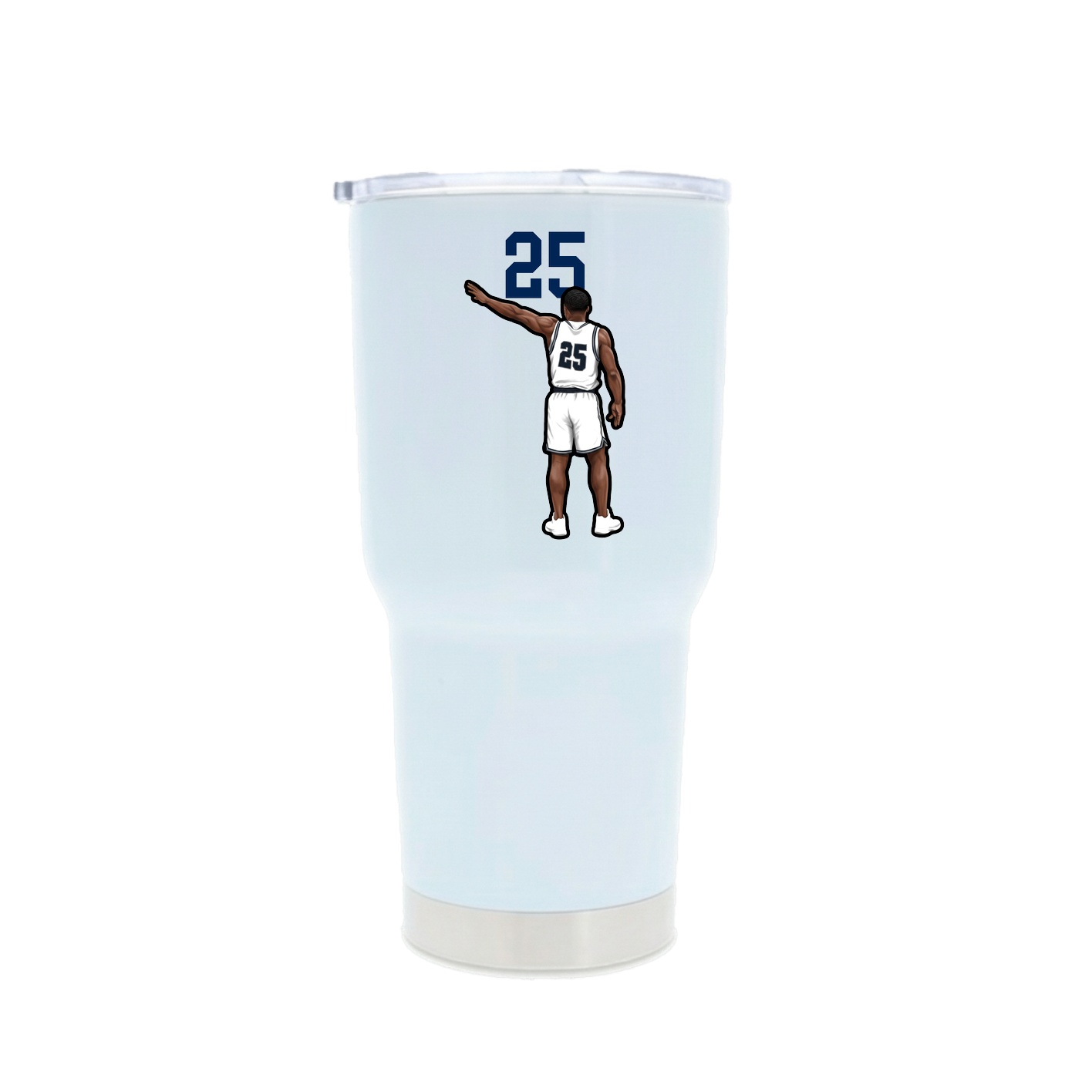 30oz Stainless Steel Tumbler — Number Top in White