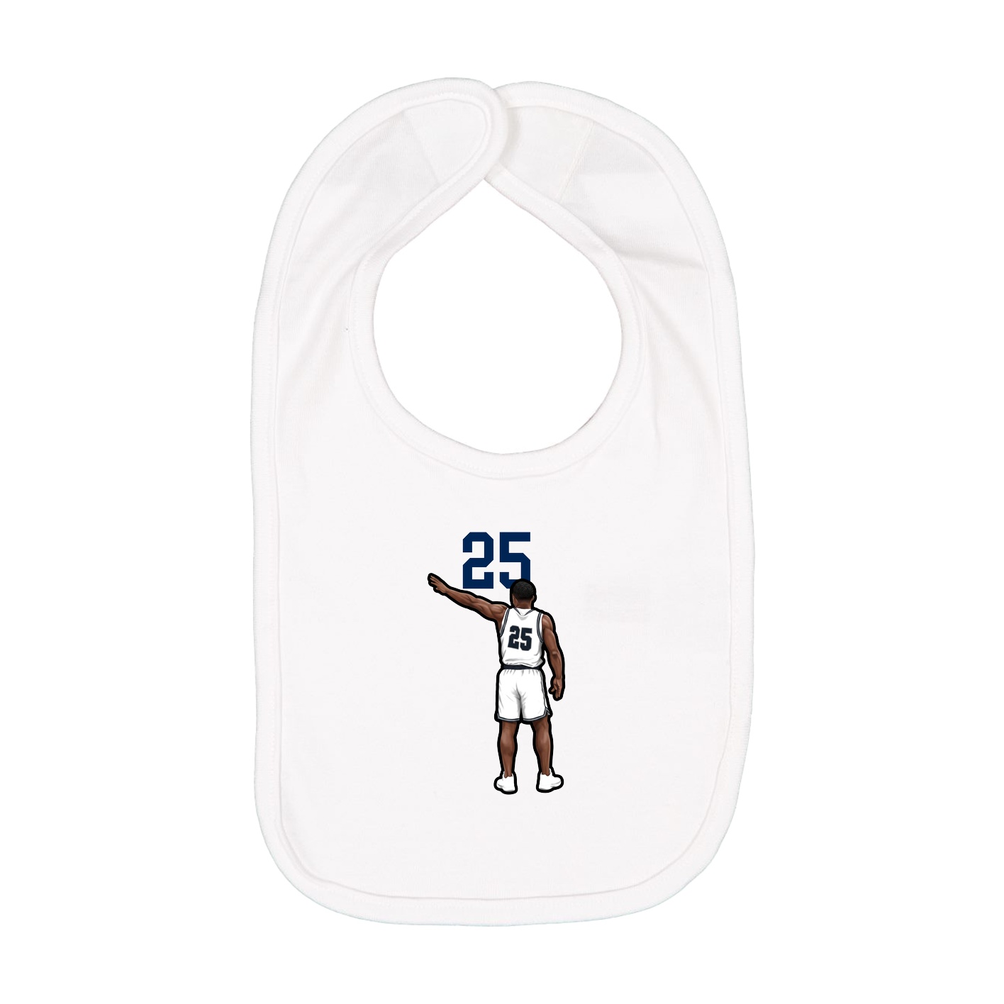 Infant Bib — Number Top in White