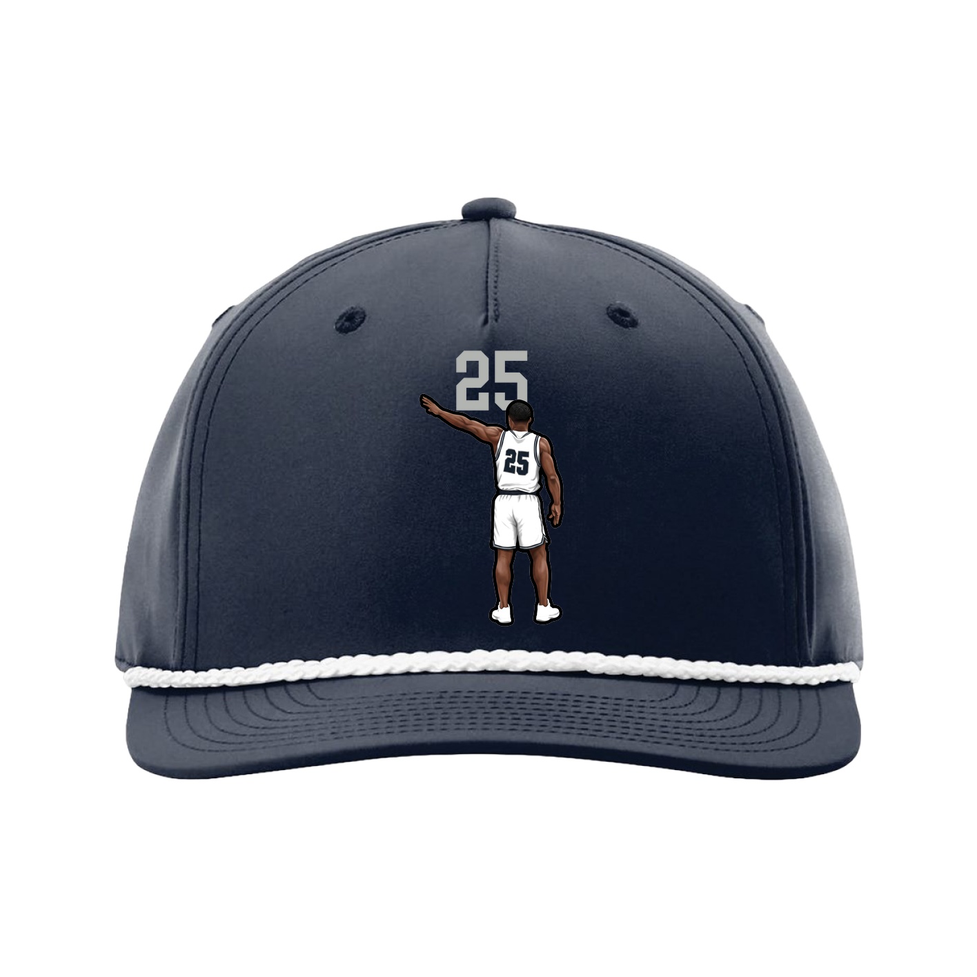 Five-Panel Classic Rope Cap — Number Top in Navy
