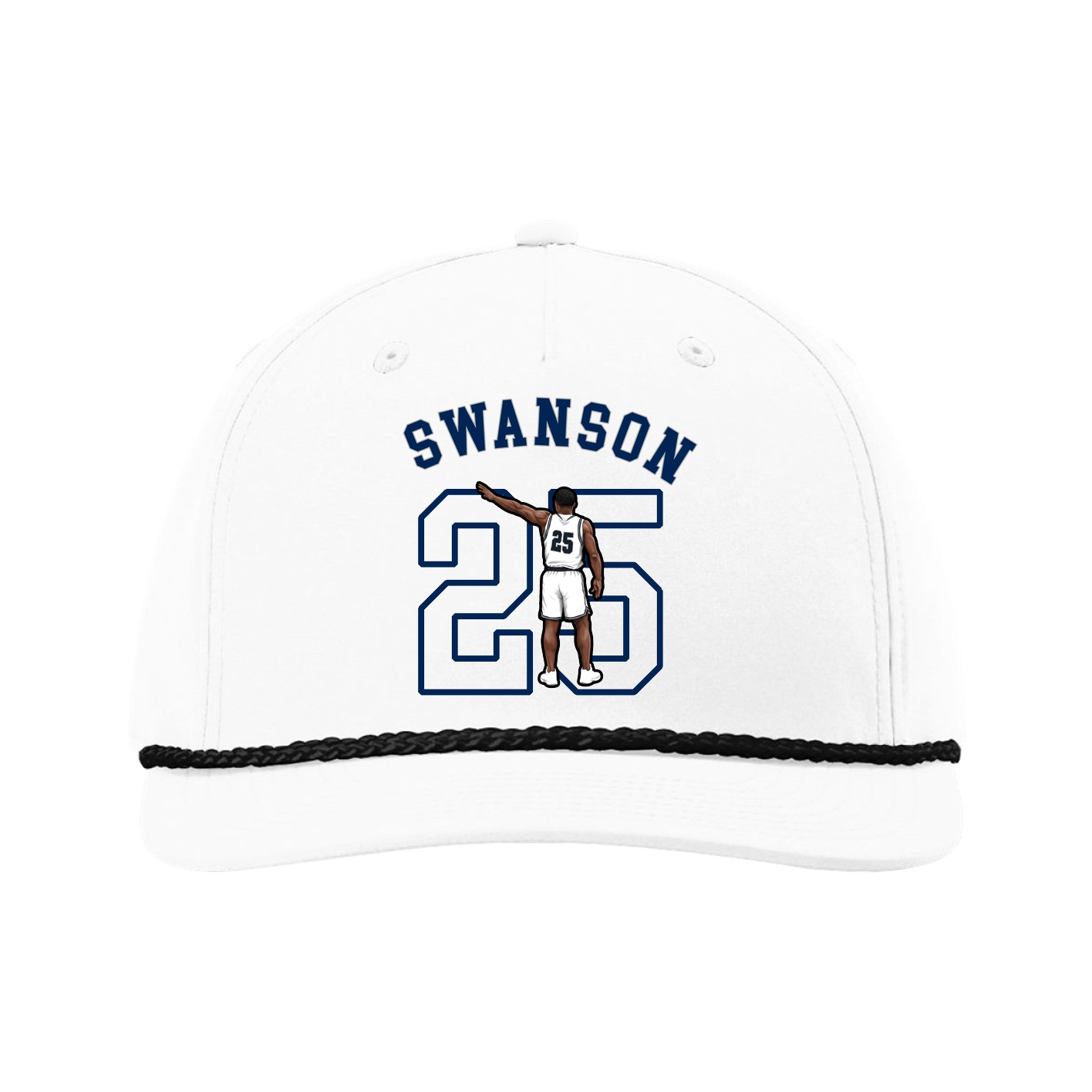 Five-Panel Classic Rope Cap — Shirsey Arch in White