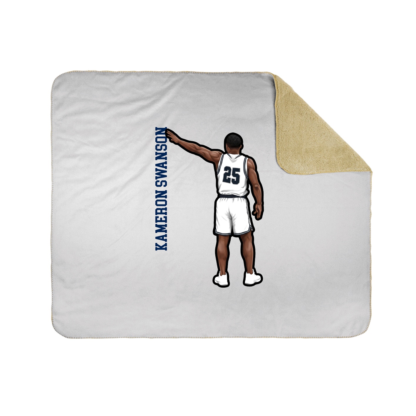 Throw Blanket — Name Vertical in White