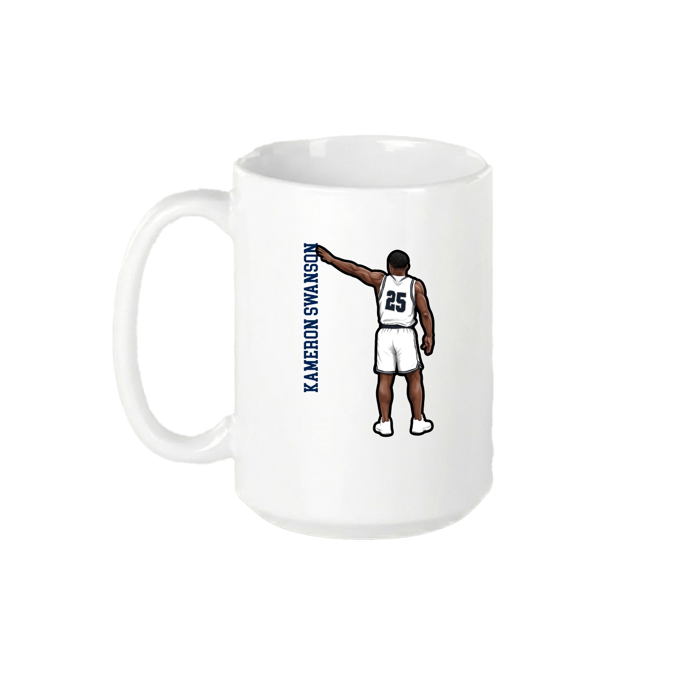 15oz Coffee Mug — Name Vertical in White