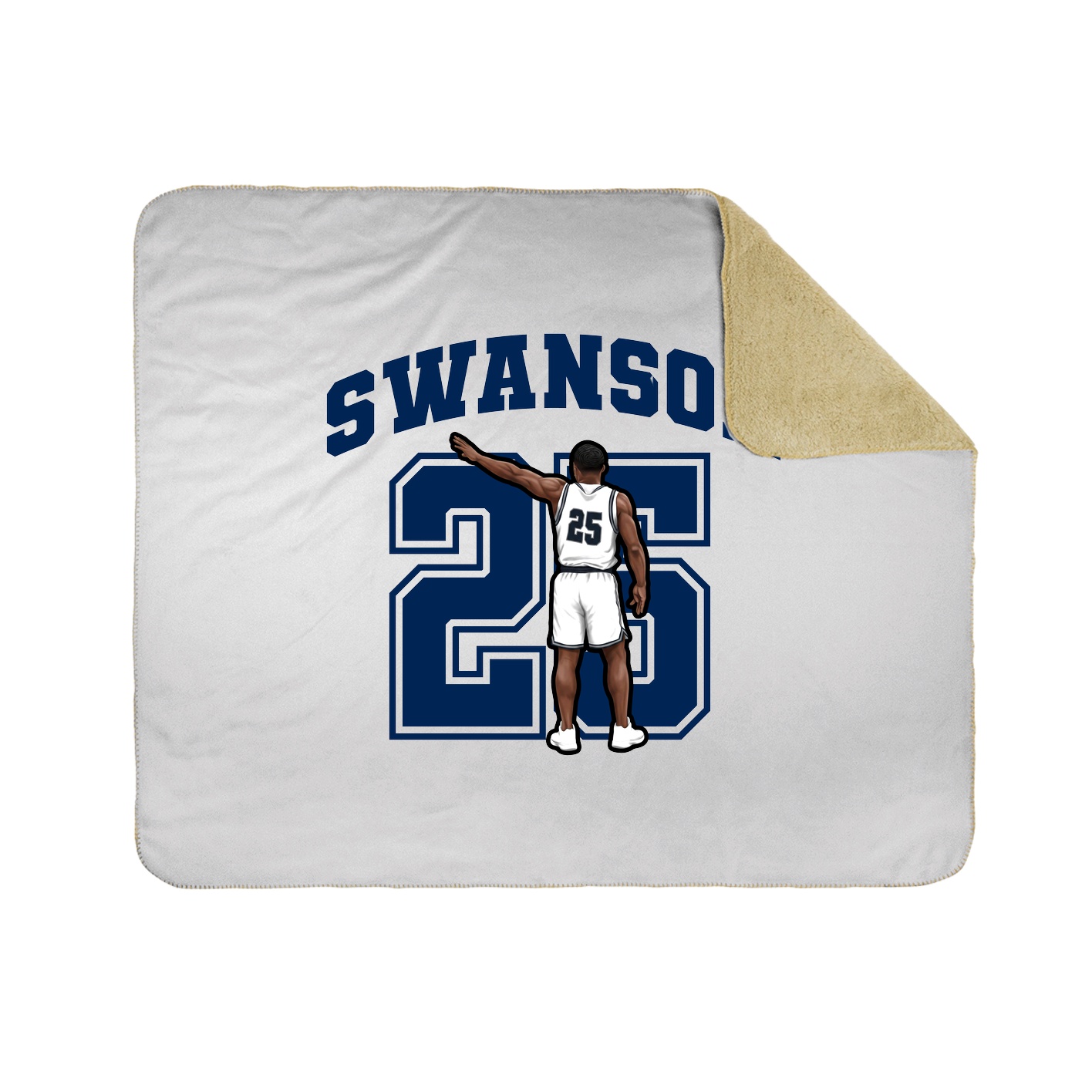 Throw Blanket — Number in White