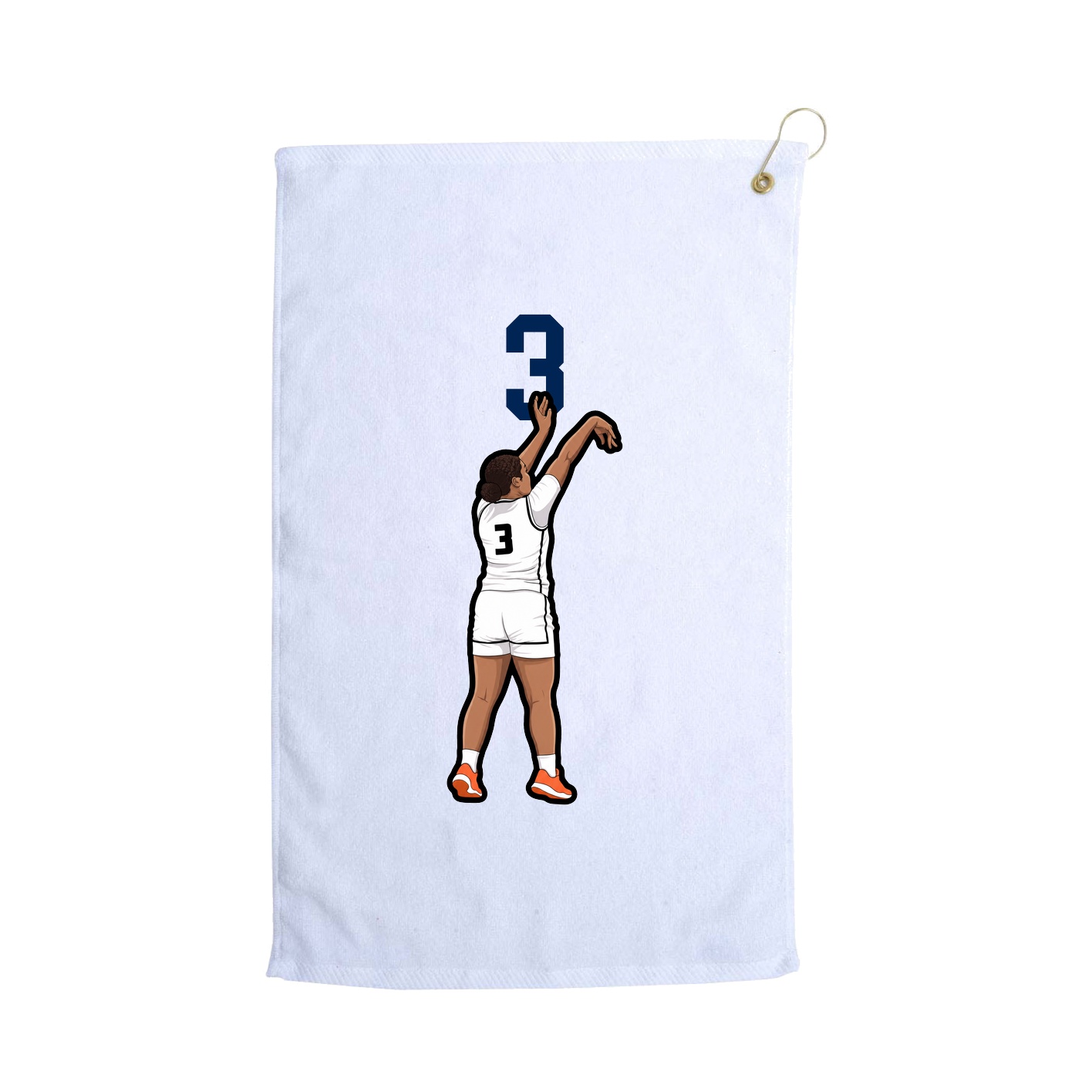 Golf Towel — Number Top in White