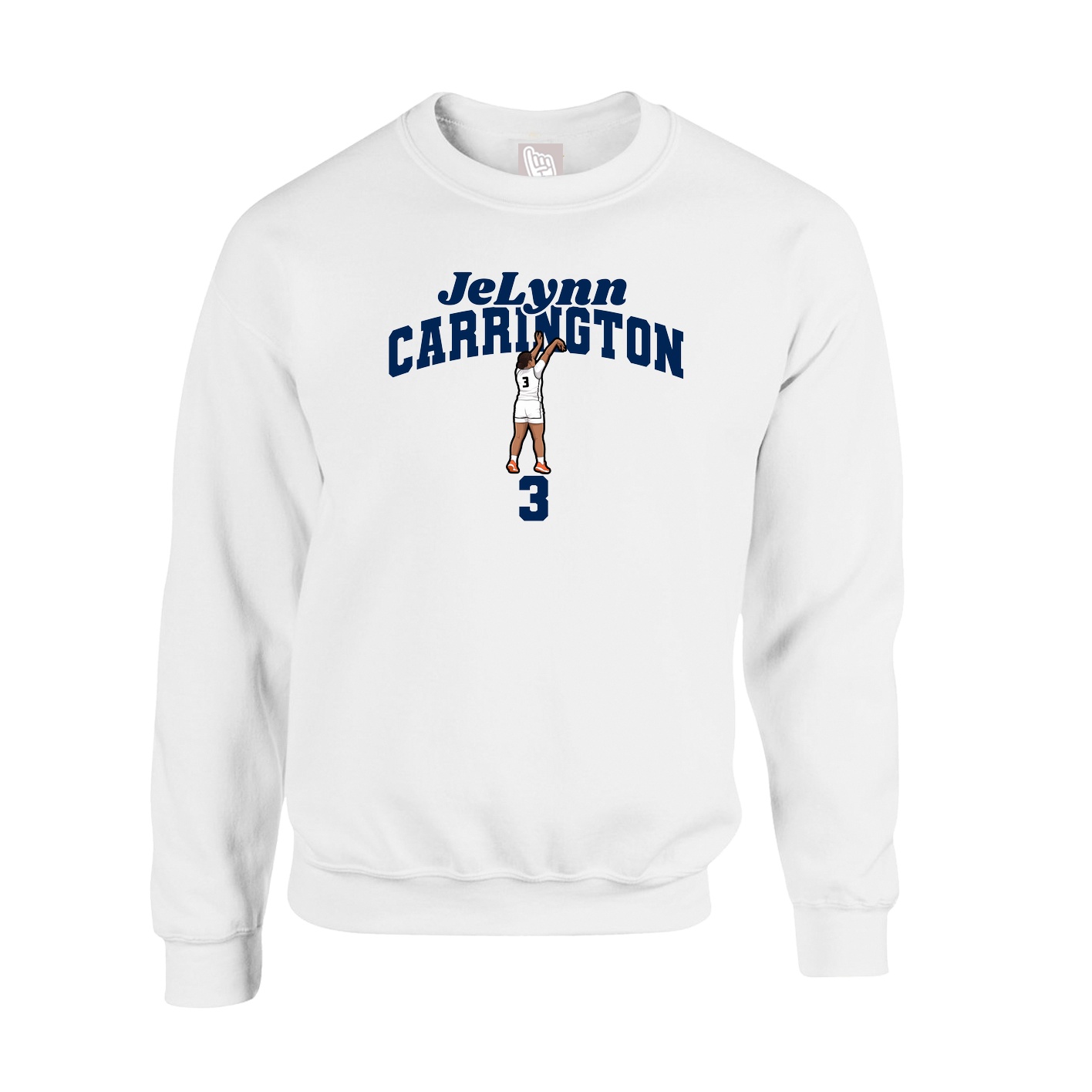 Fleece Crew — Signature Arch in White
