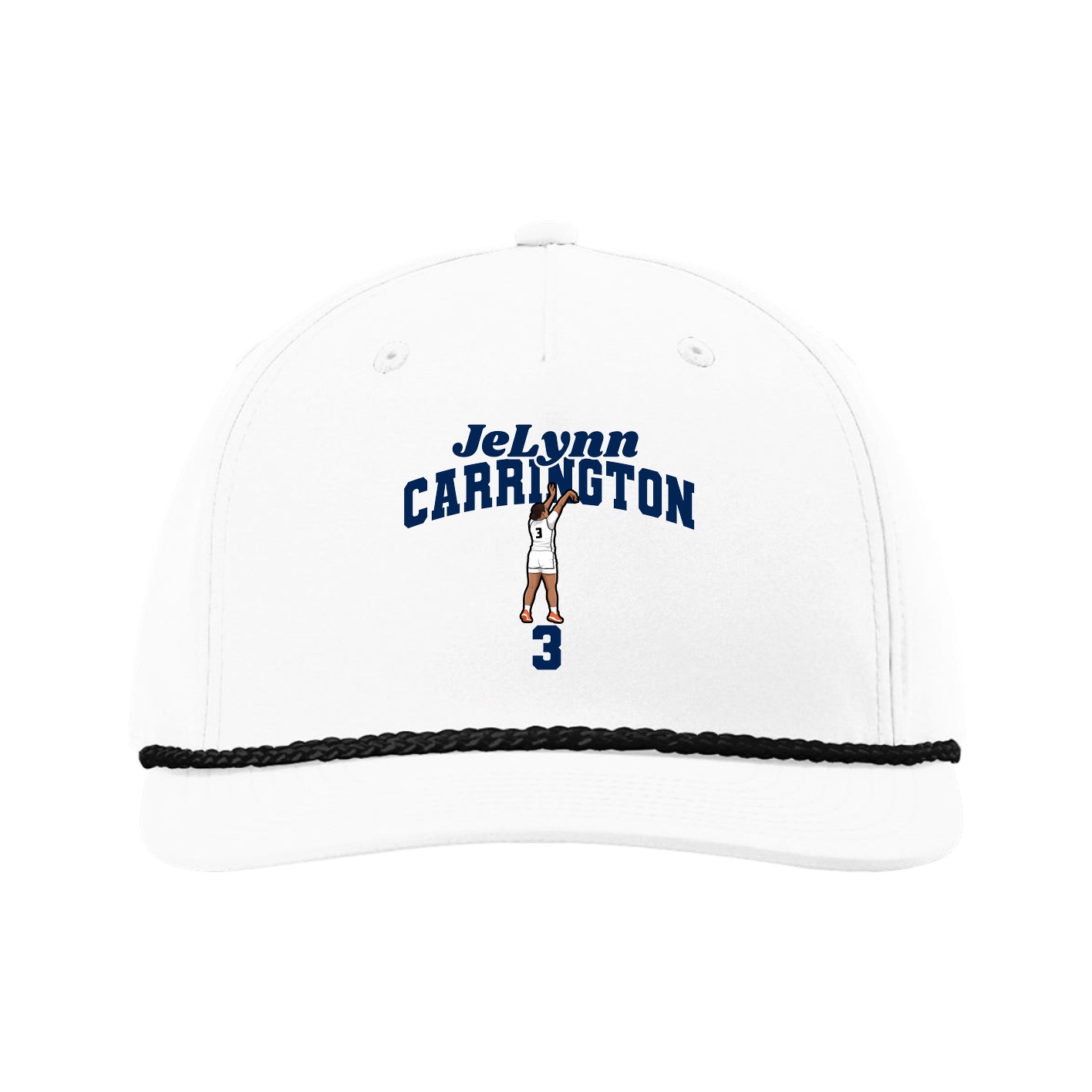 Five-Panel Classic Rope Cap — Signature Arch in White