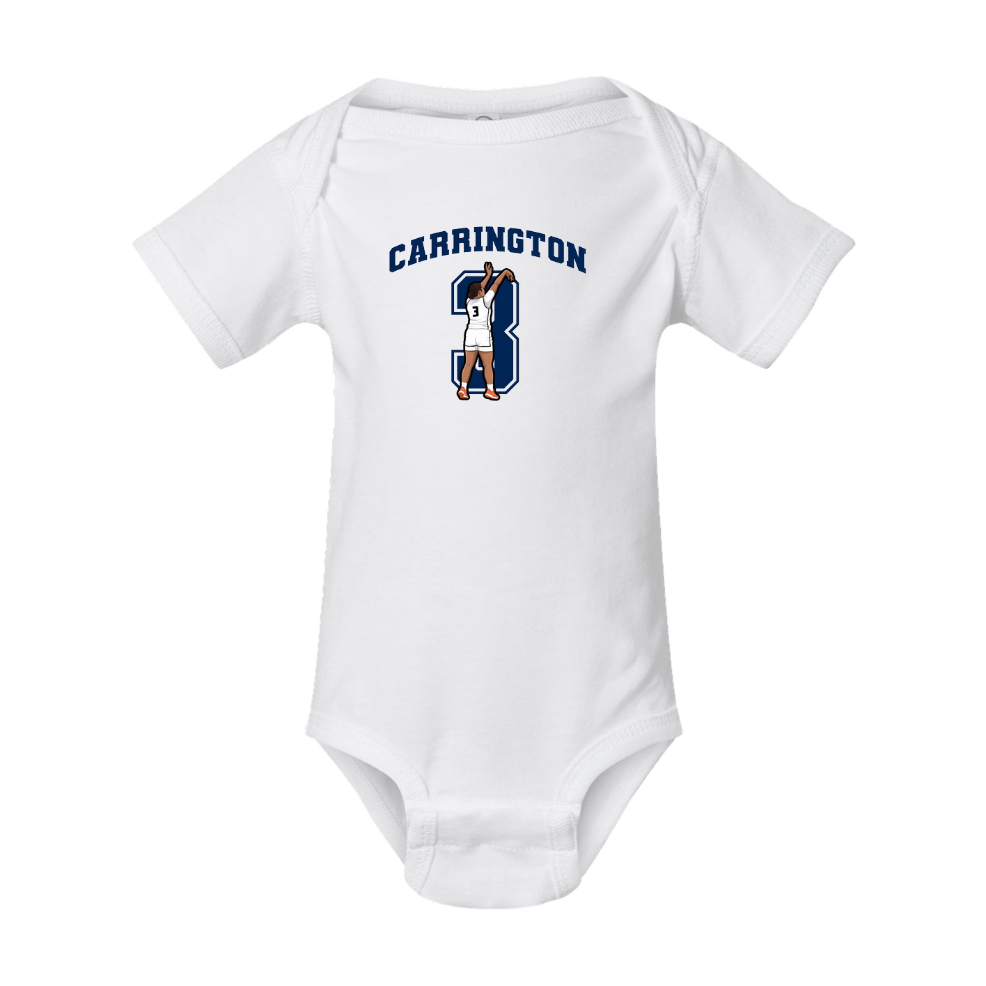 Baby Onesie — Number in White