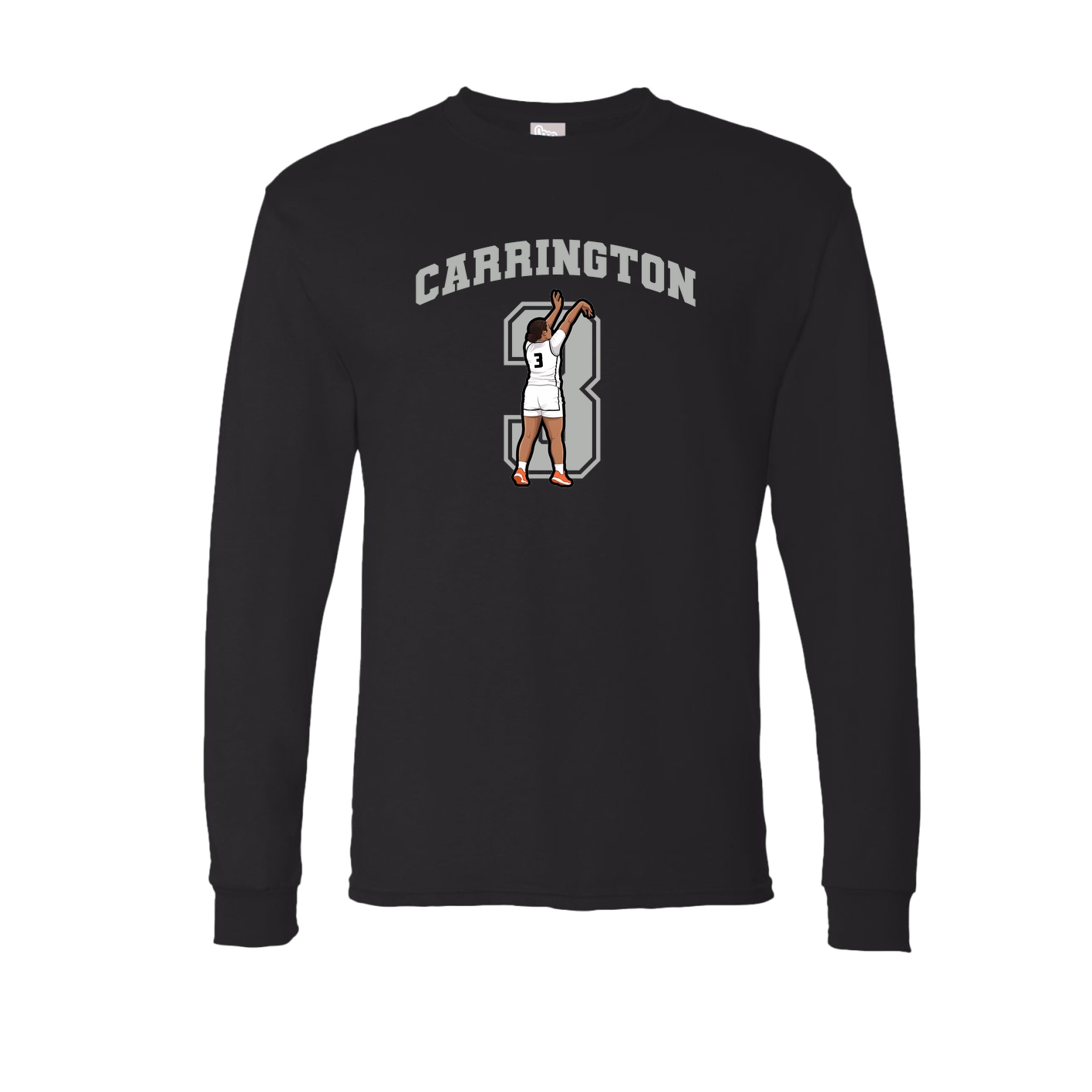 Long Sleeve Tee — Number in Black