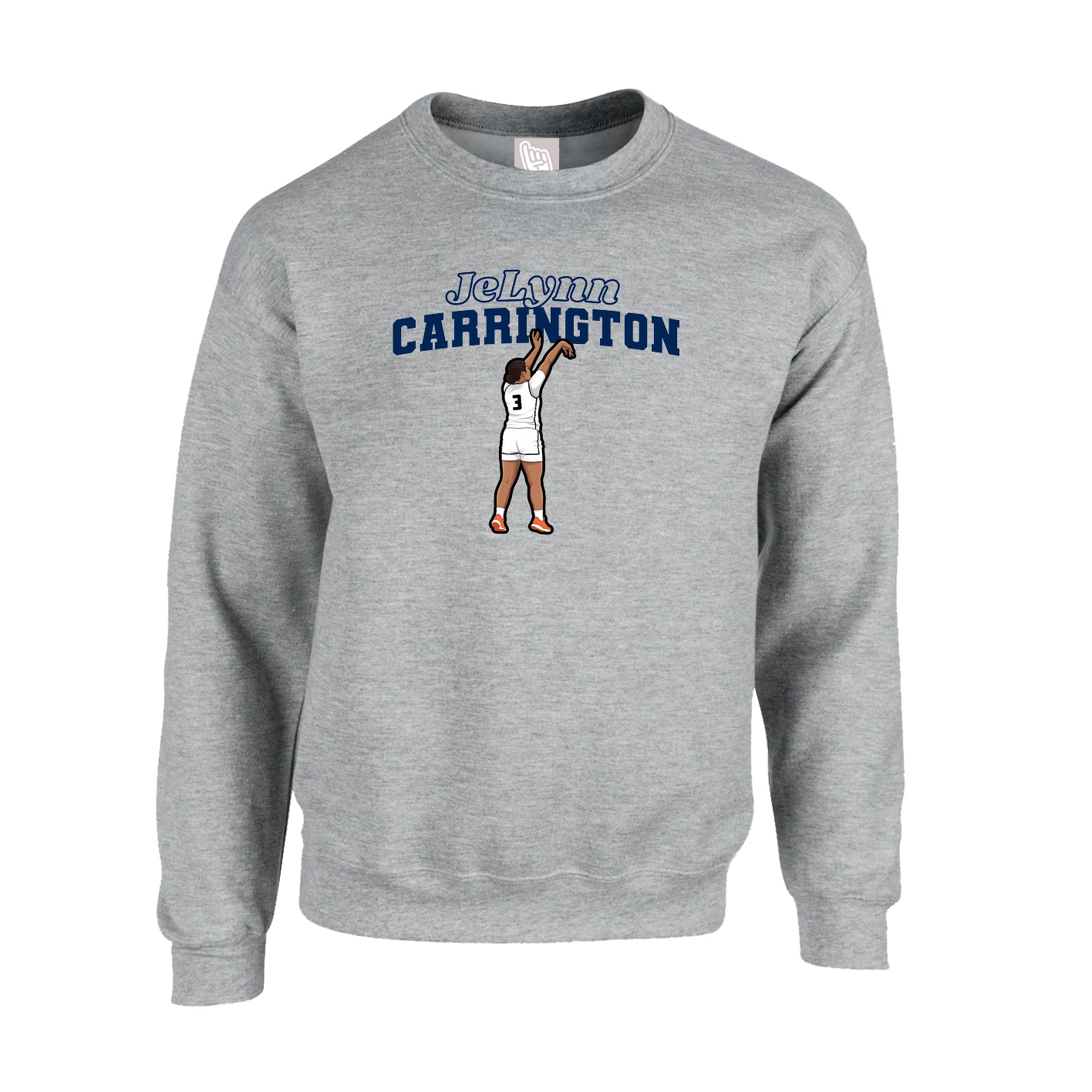 Fleece Crew — Name Arch in Grey