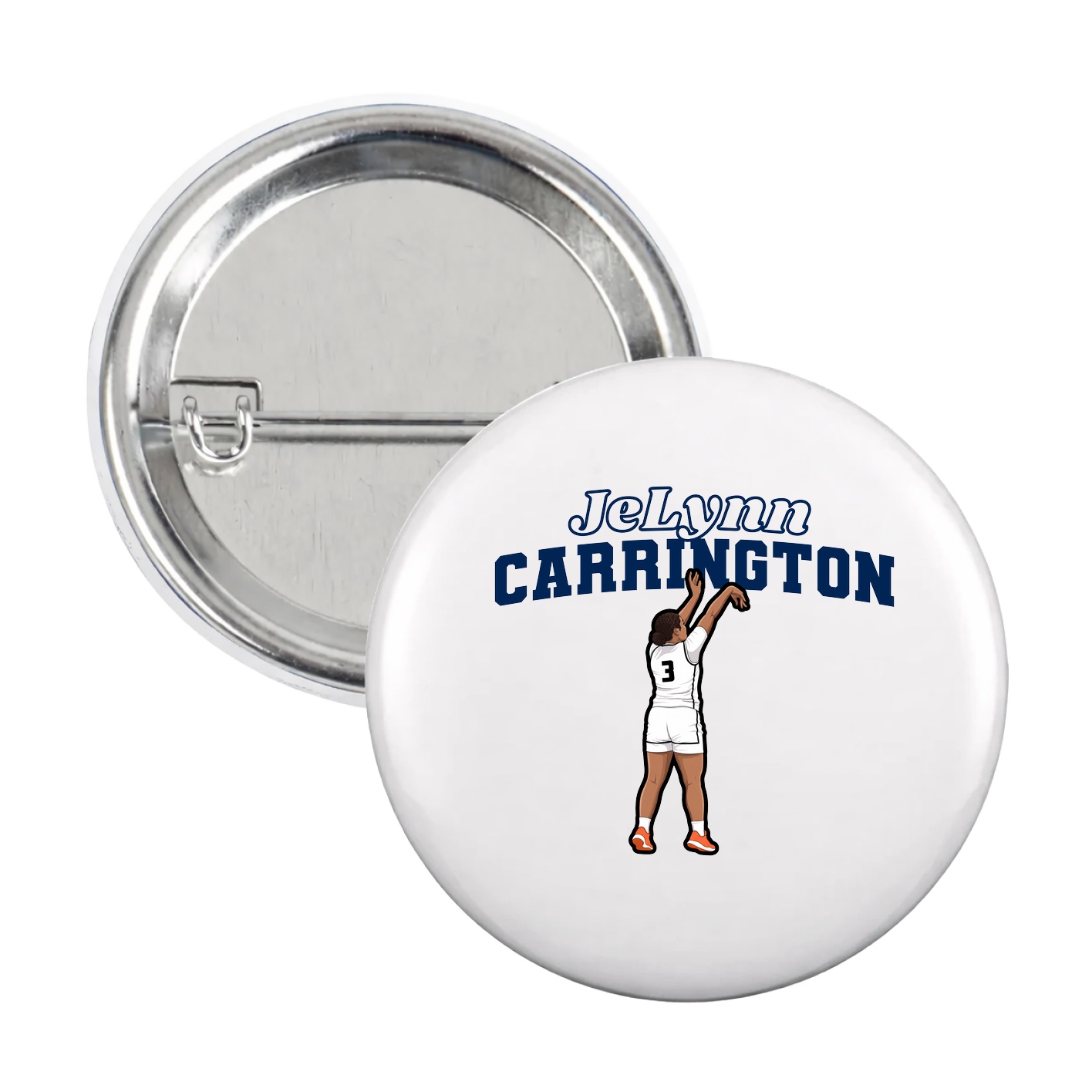 Game Day Button — Name Arch in White