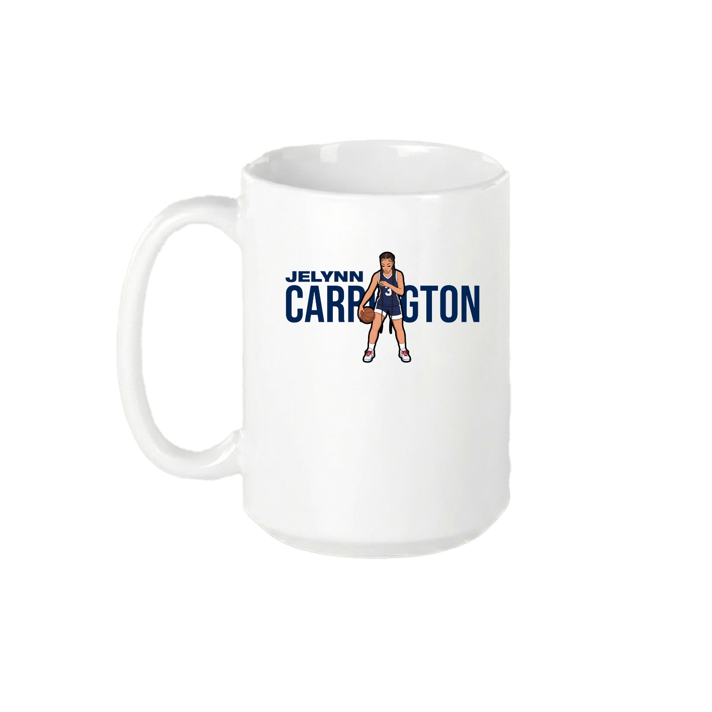 15oz Coffee Mug — Player Name in White