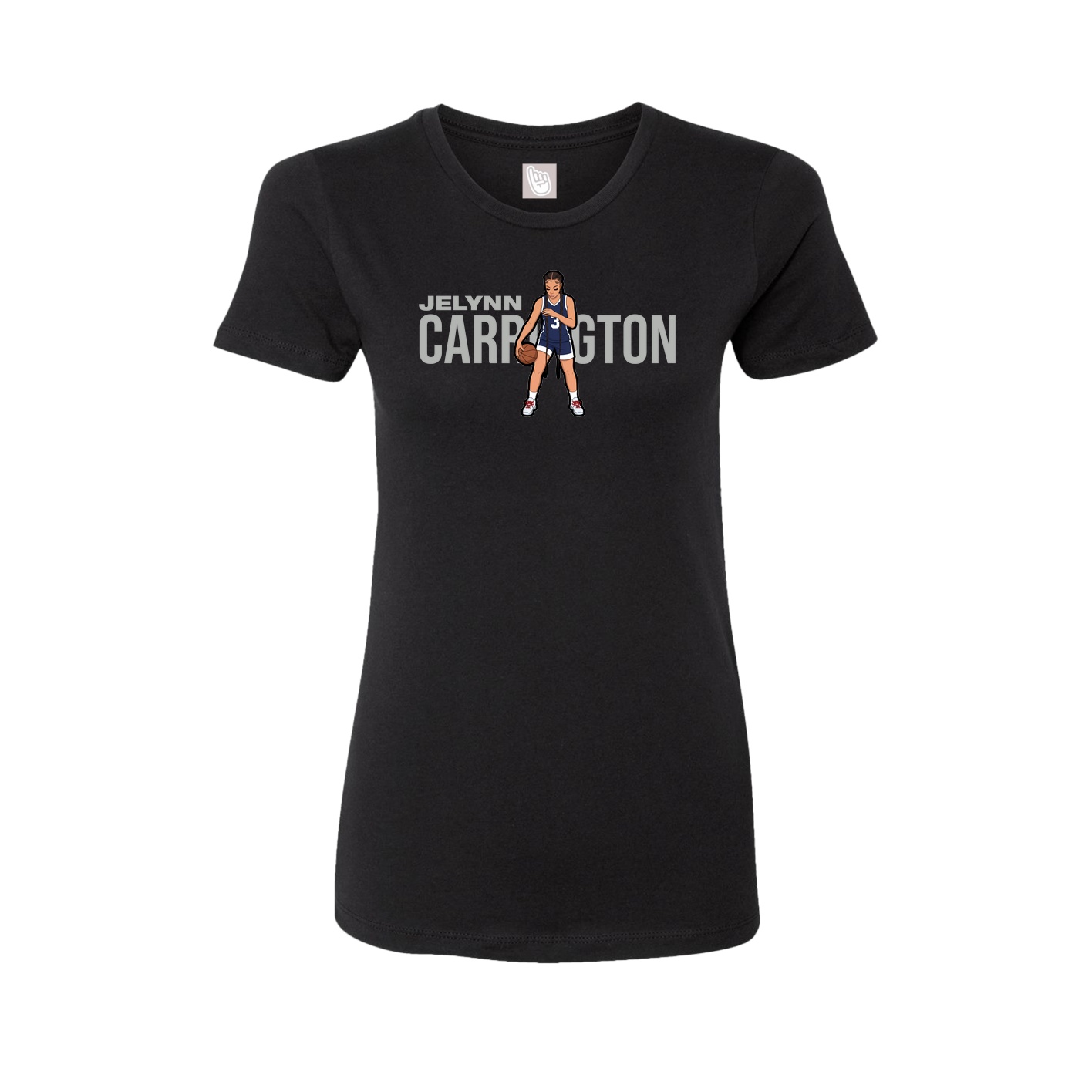 Fitted Women's Tee — Player Name in Black