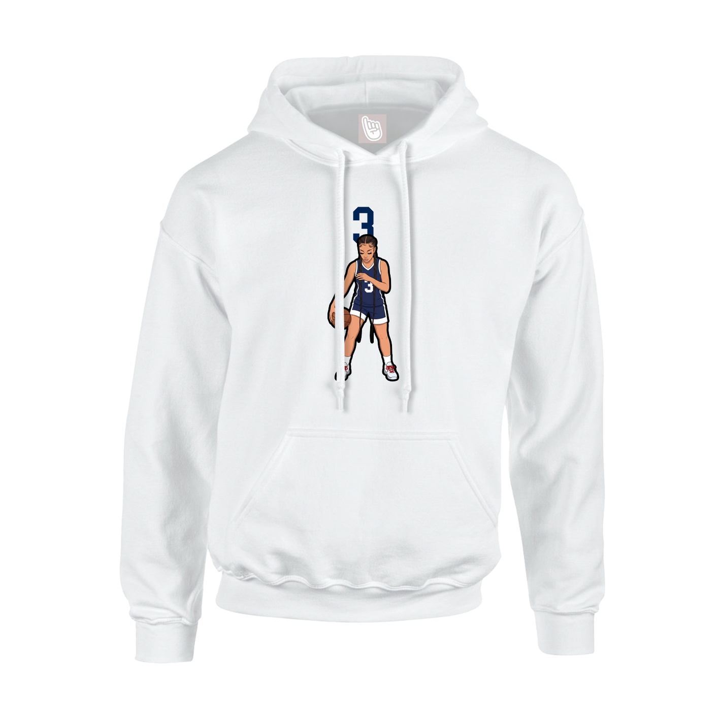 Youth Hoodie — Number Top in White