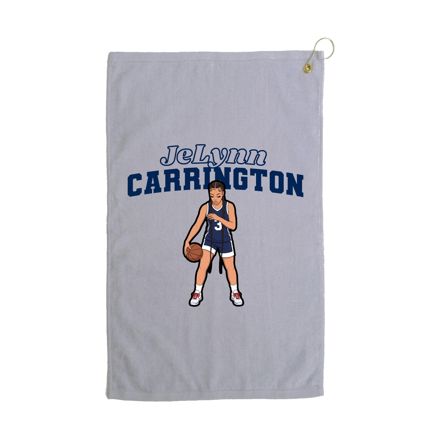 Golf Towel — Name Arch in Grey