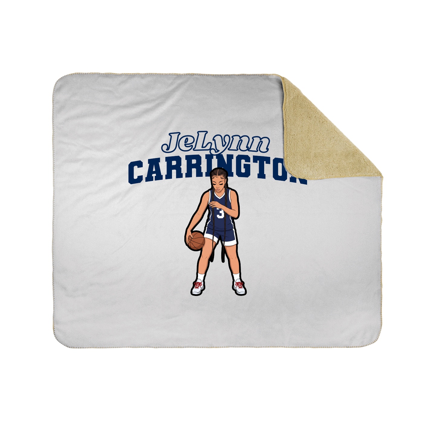Throw Blanket — Name Arch in White