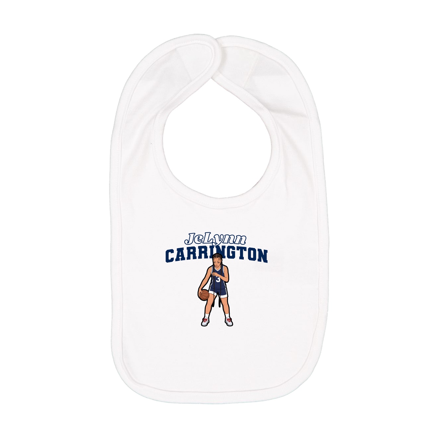 Infant Bib — Name Arch in White