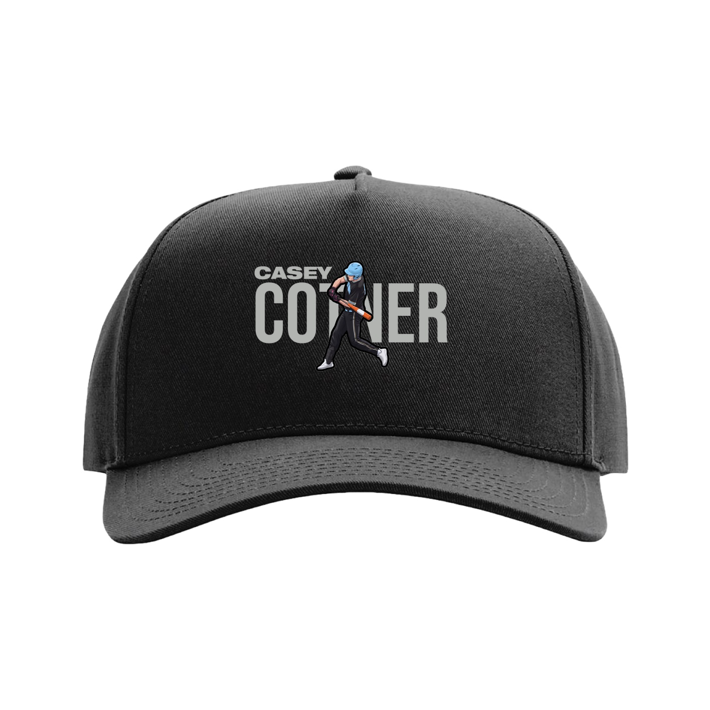 Full Fabric Five-Panel Champ Cap — Player Name in Black