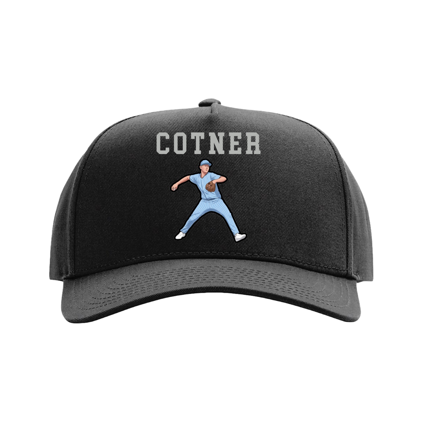 Full Fabric Five-Panel Champ Cap — Shirsey in Black