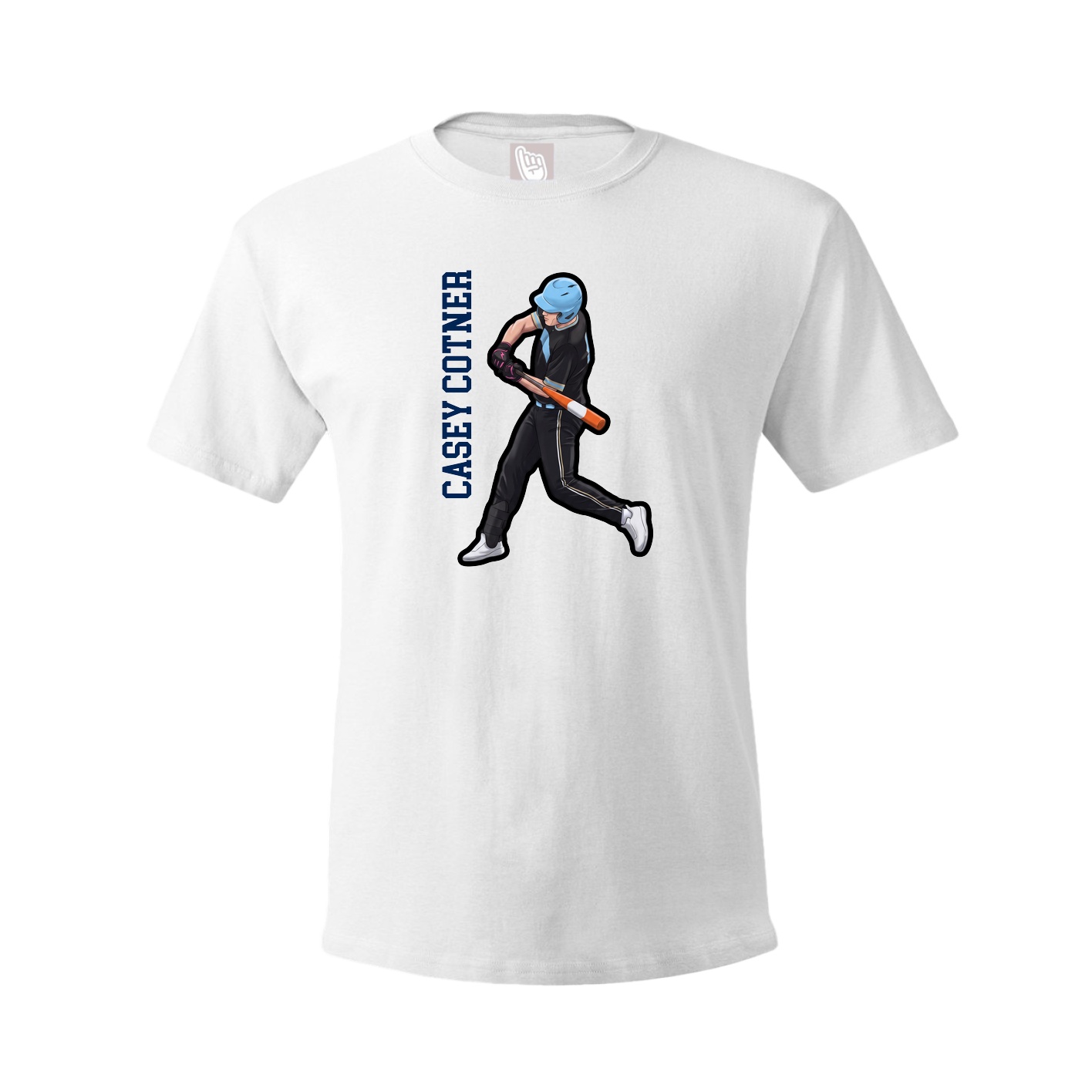 Youth Tee — Name Vertical in White