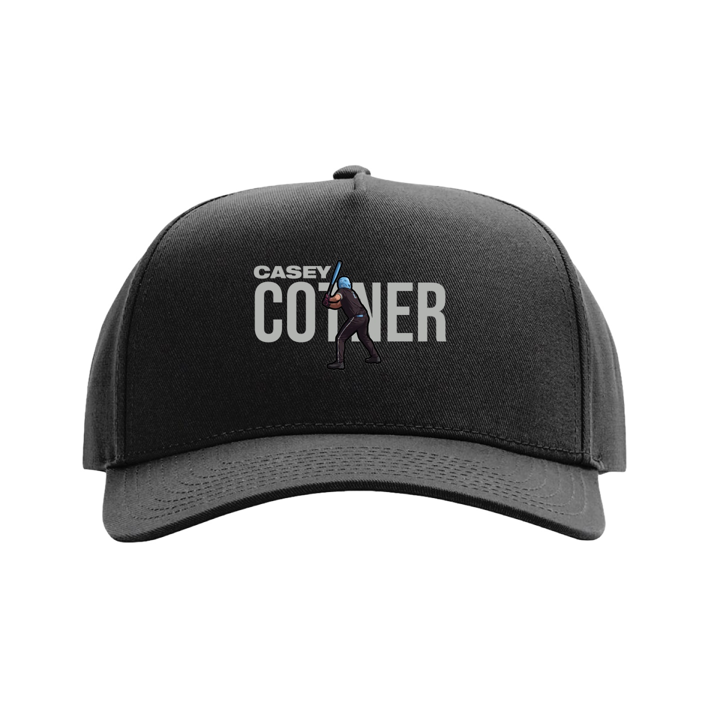 Full Fabric Five-Panel Champ Cap — Player Name in Black