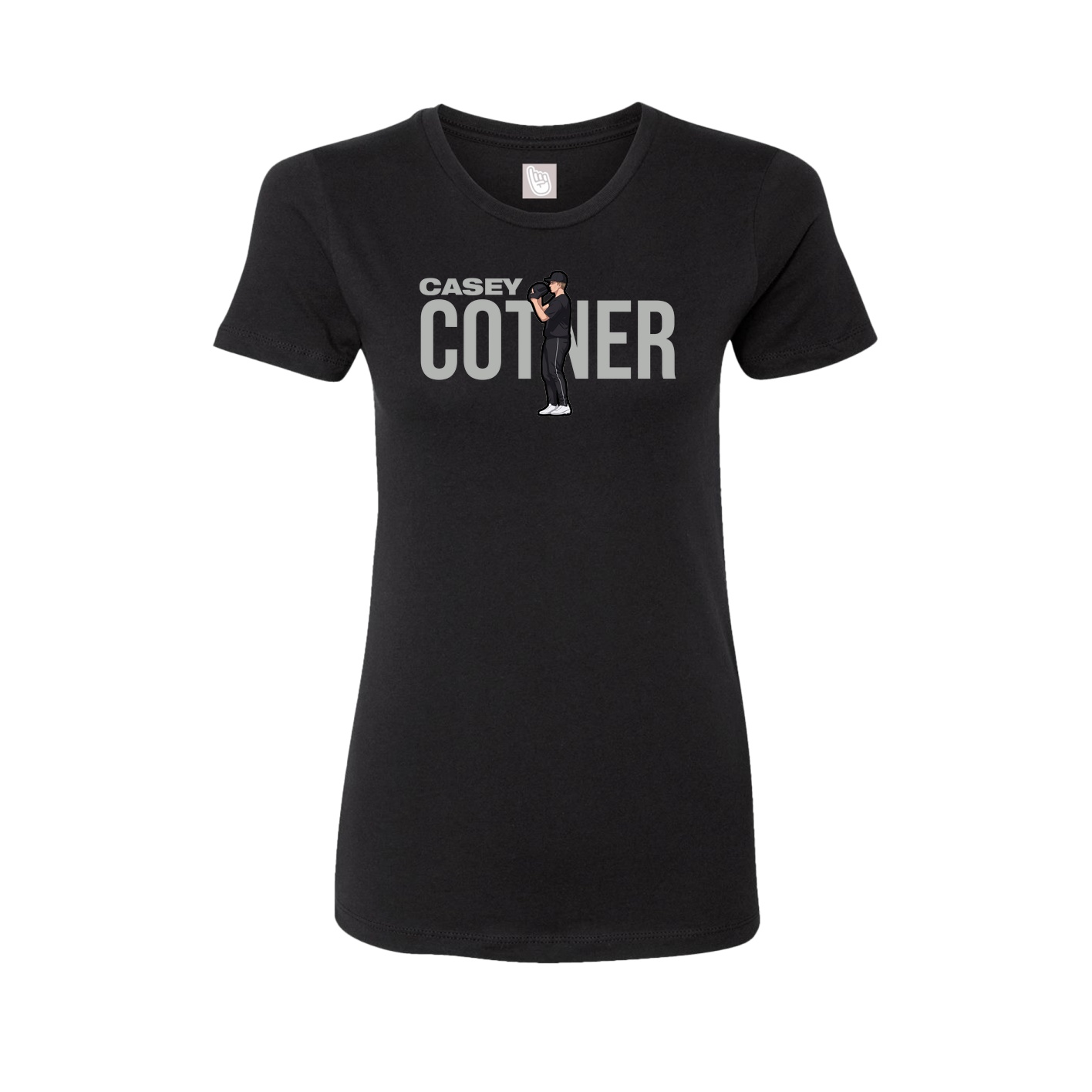 Fitted Women's Tee — Player Name in Black