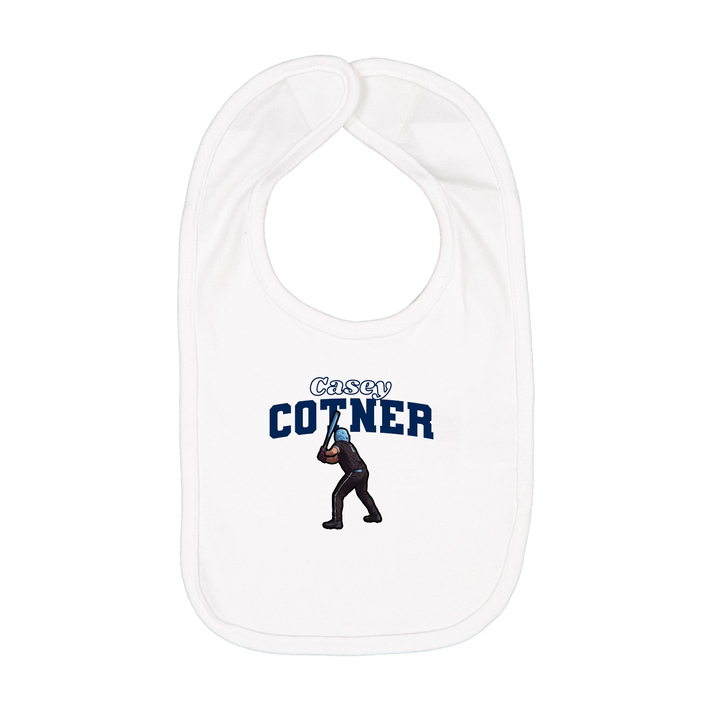 Infant Bib — Name Arch in White