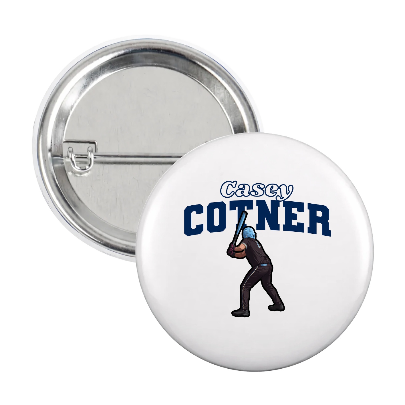 Game Day Button — Name Arch in White