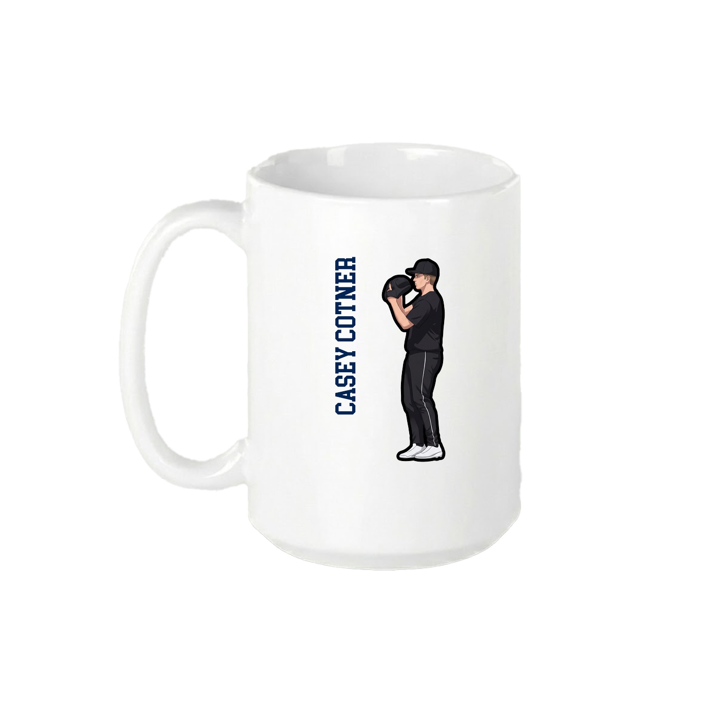 15oz Coffee Mug — Name Vertical in White