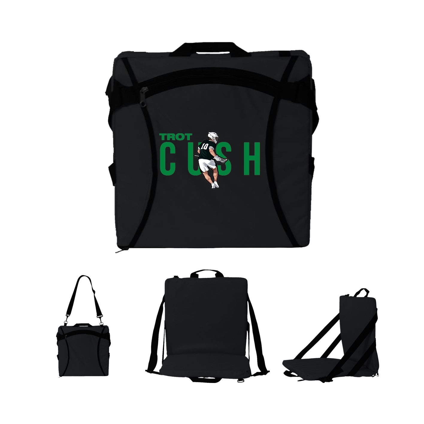 Folding Stadium Seat — Player Name in Black