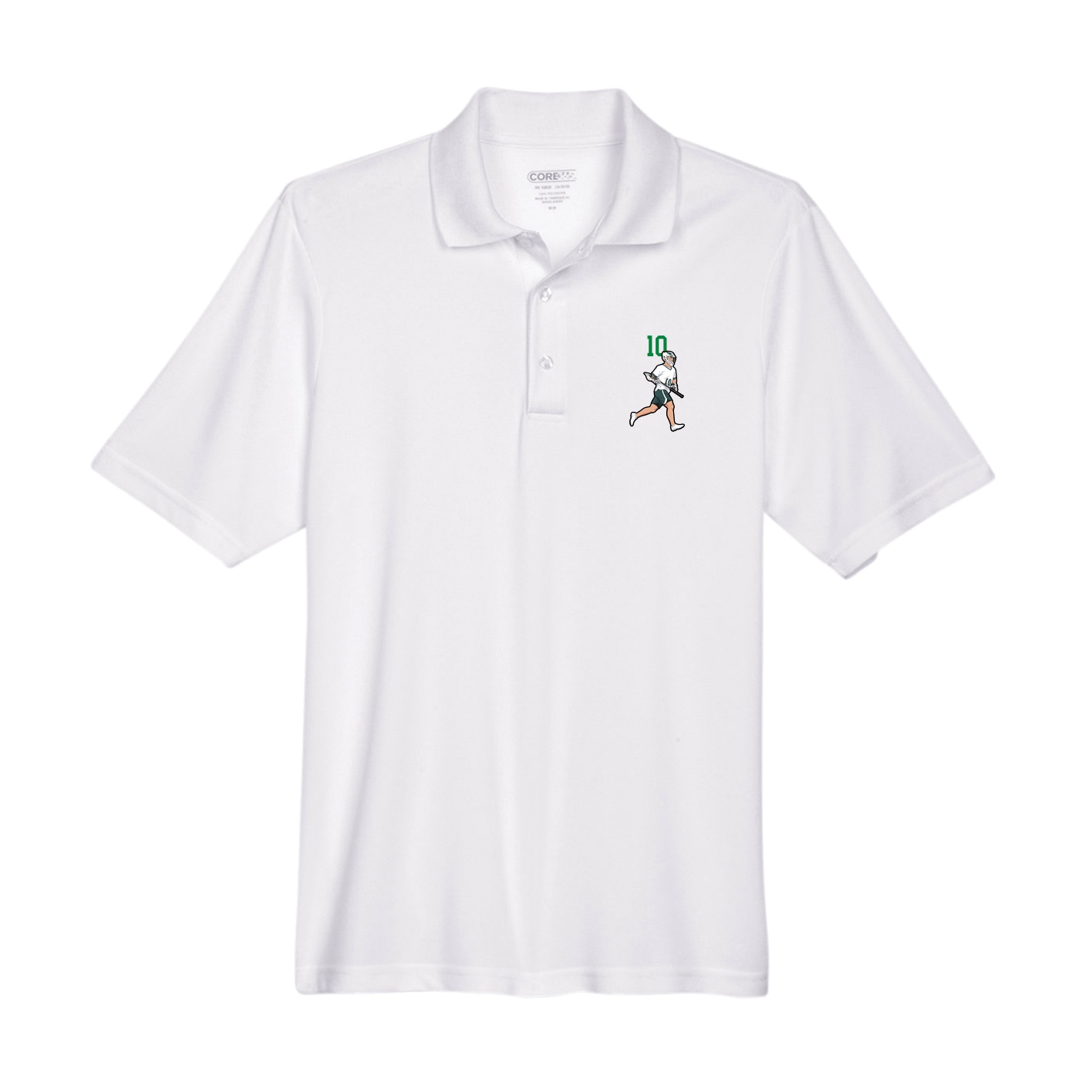 Performance Polo — Number Top in White