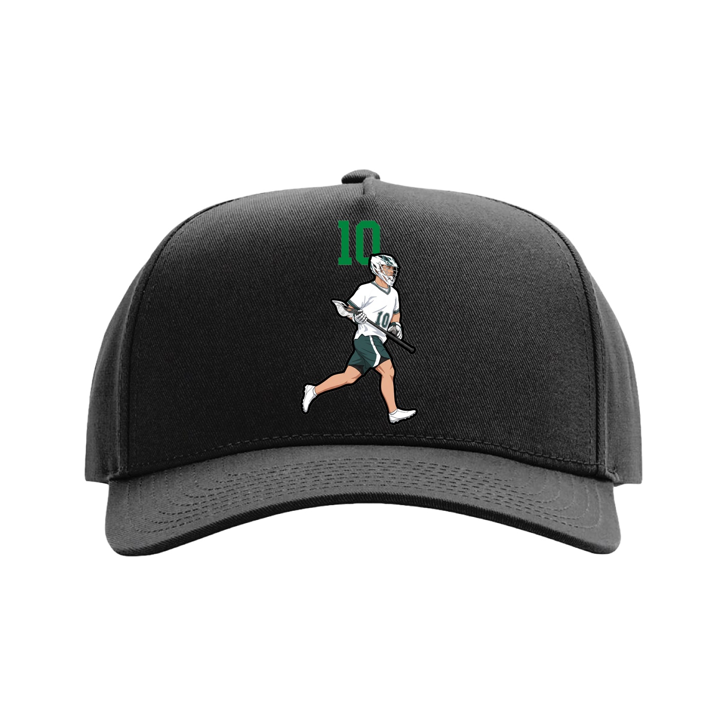 Full Fabric Five-Panel Champ Cap — Number Top in Black