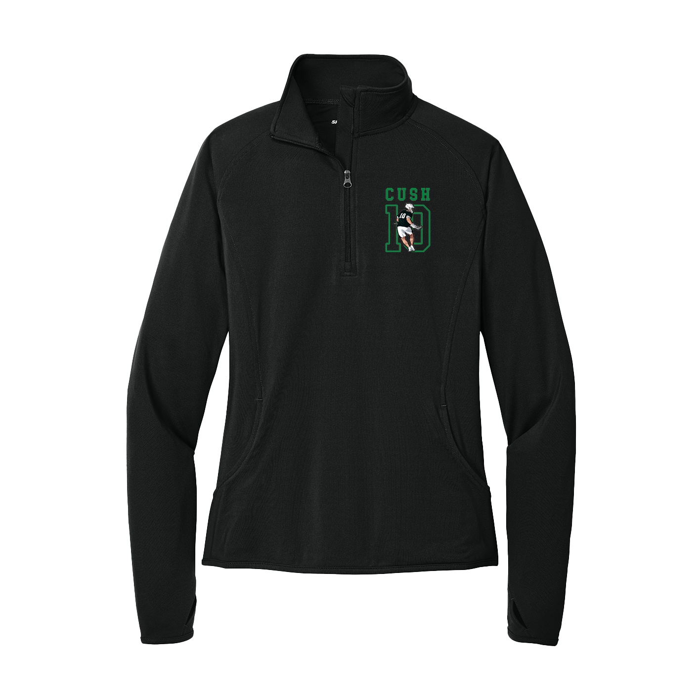 Women's Q-Zip Pullover — Shirsey in Black