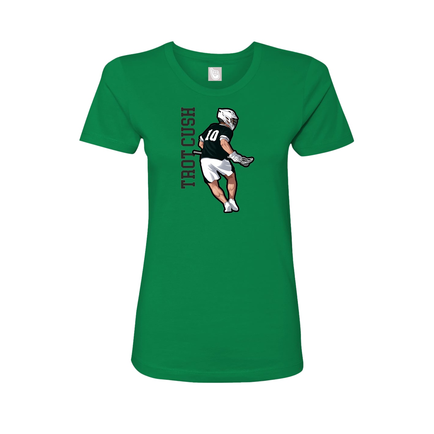 Fitted Women's Tee — Name Vertical in Green
