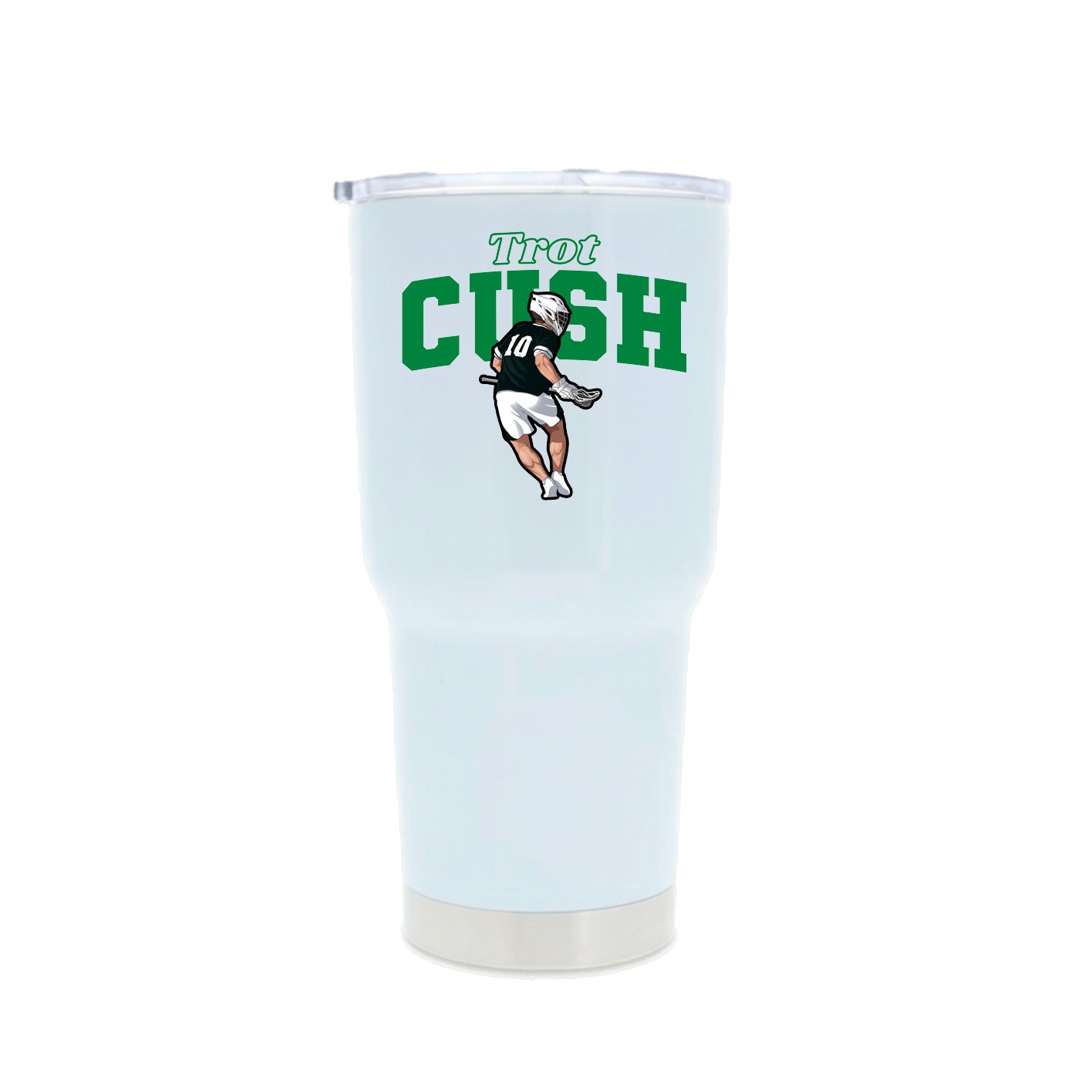 30oz Stainless Steel Tumbler — Name Arch in White
