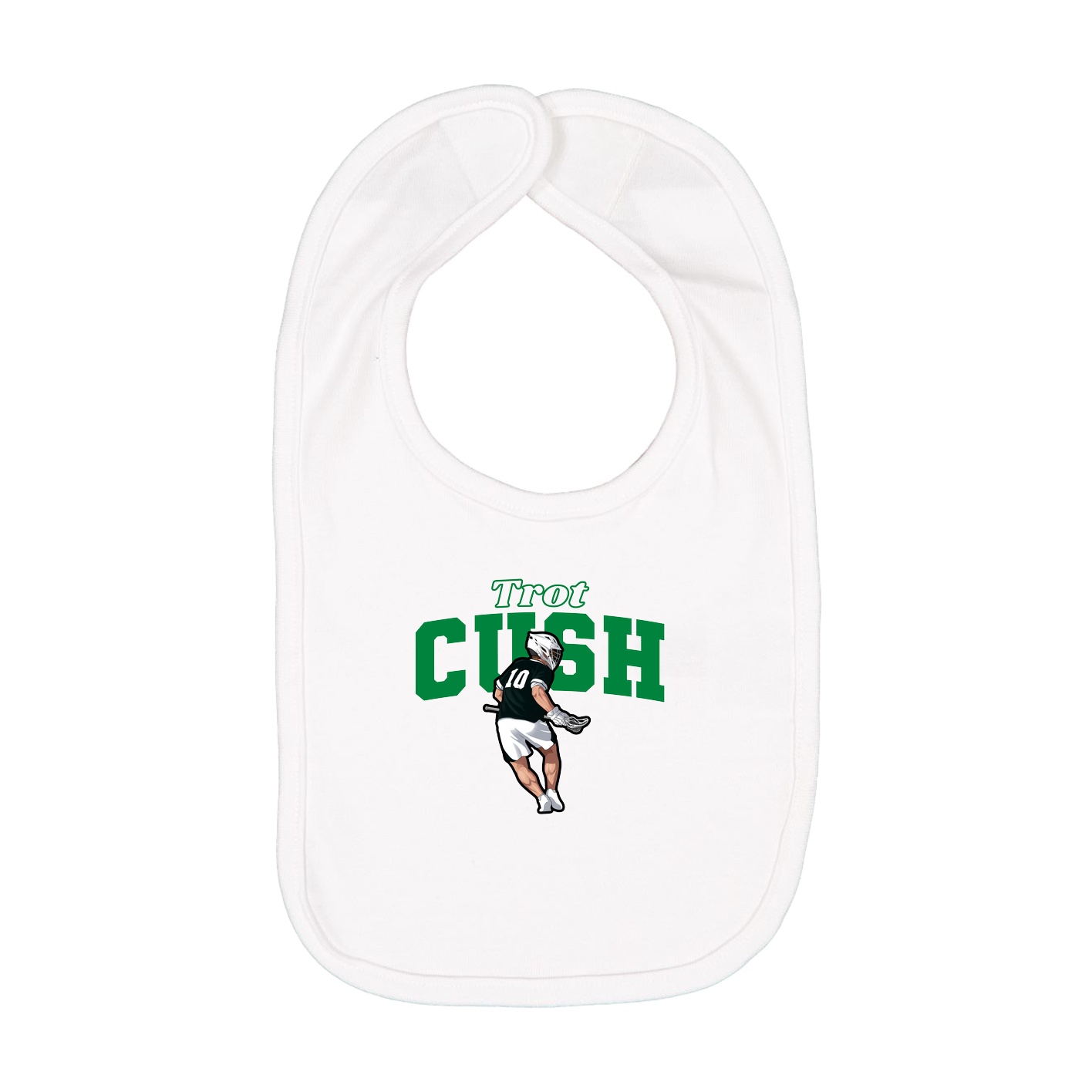 Infant Bib — Name Arch in White