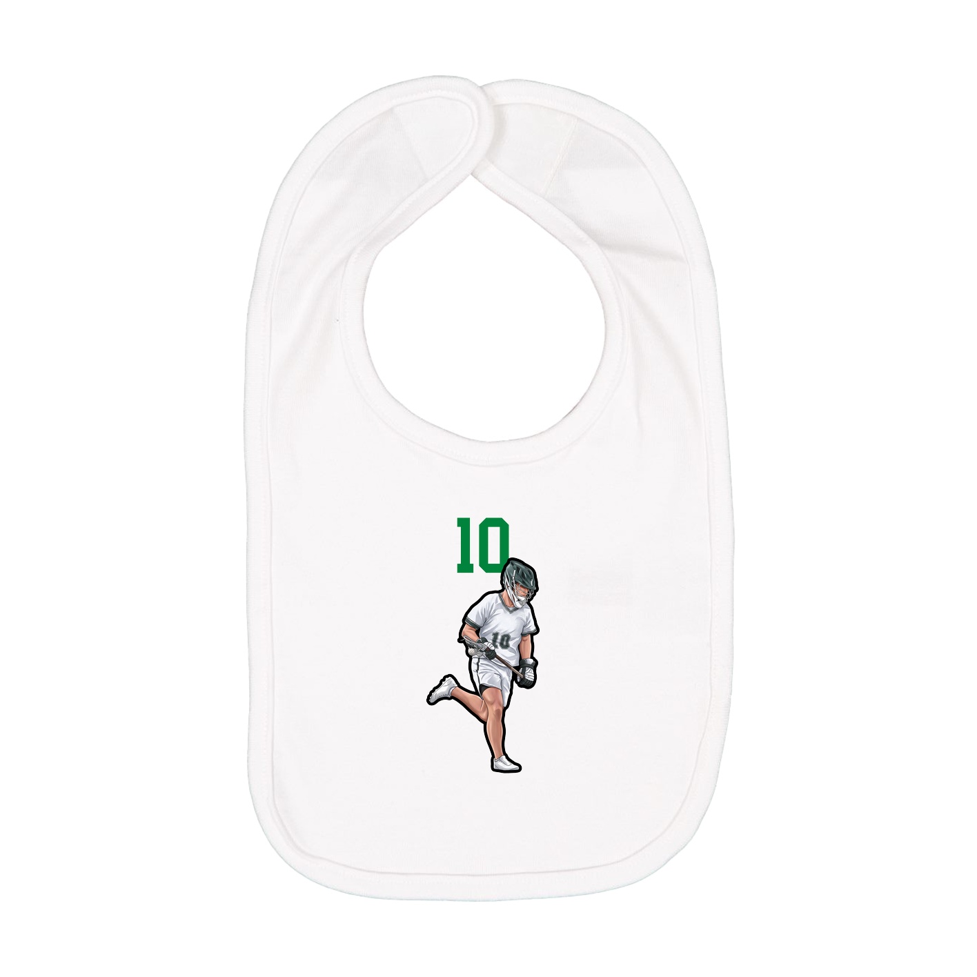 Infant Bib — Number Top in White