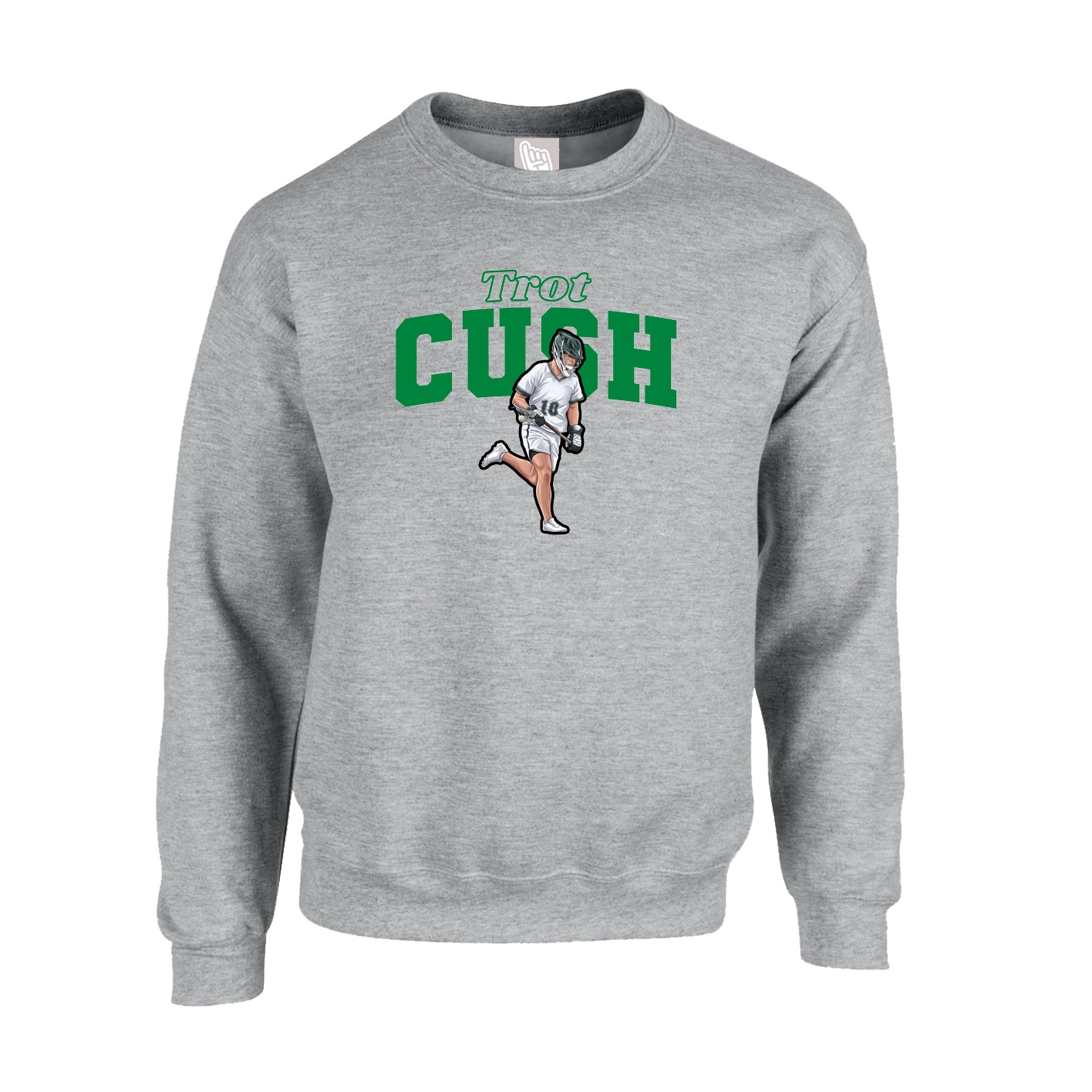 Fleece Crew — Name Arch in Grey