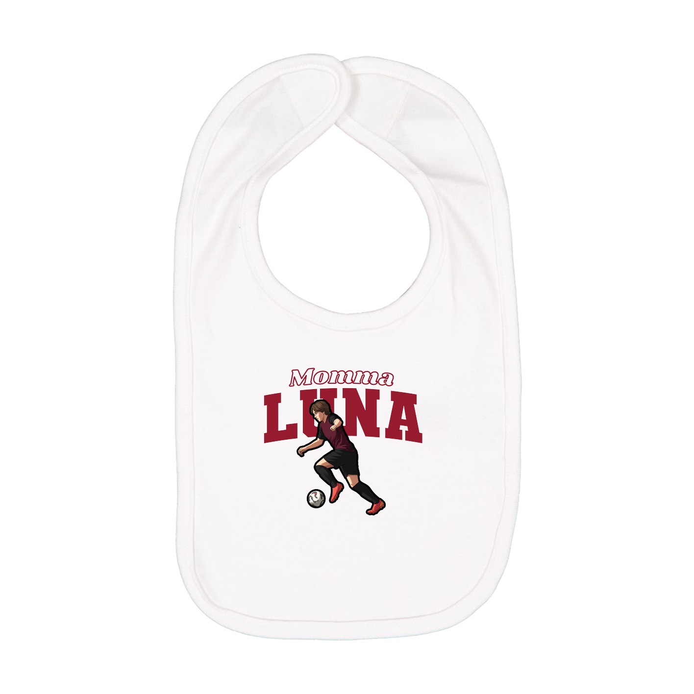 Infant Bib — Mothers Day Block in White