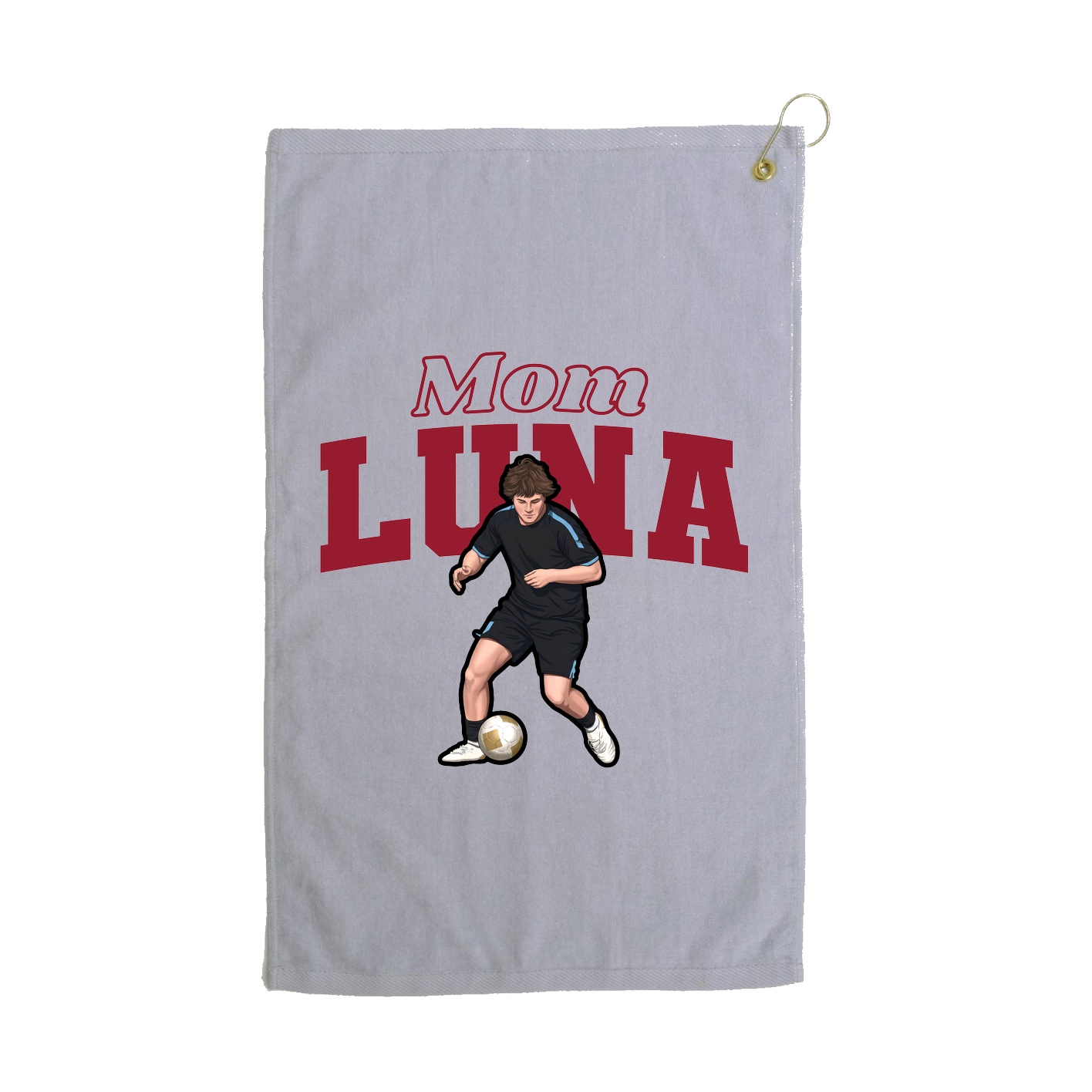 Golf Towel — Mothers Day Block in Grey