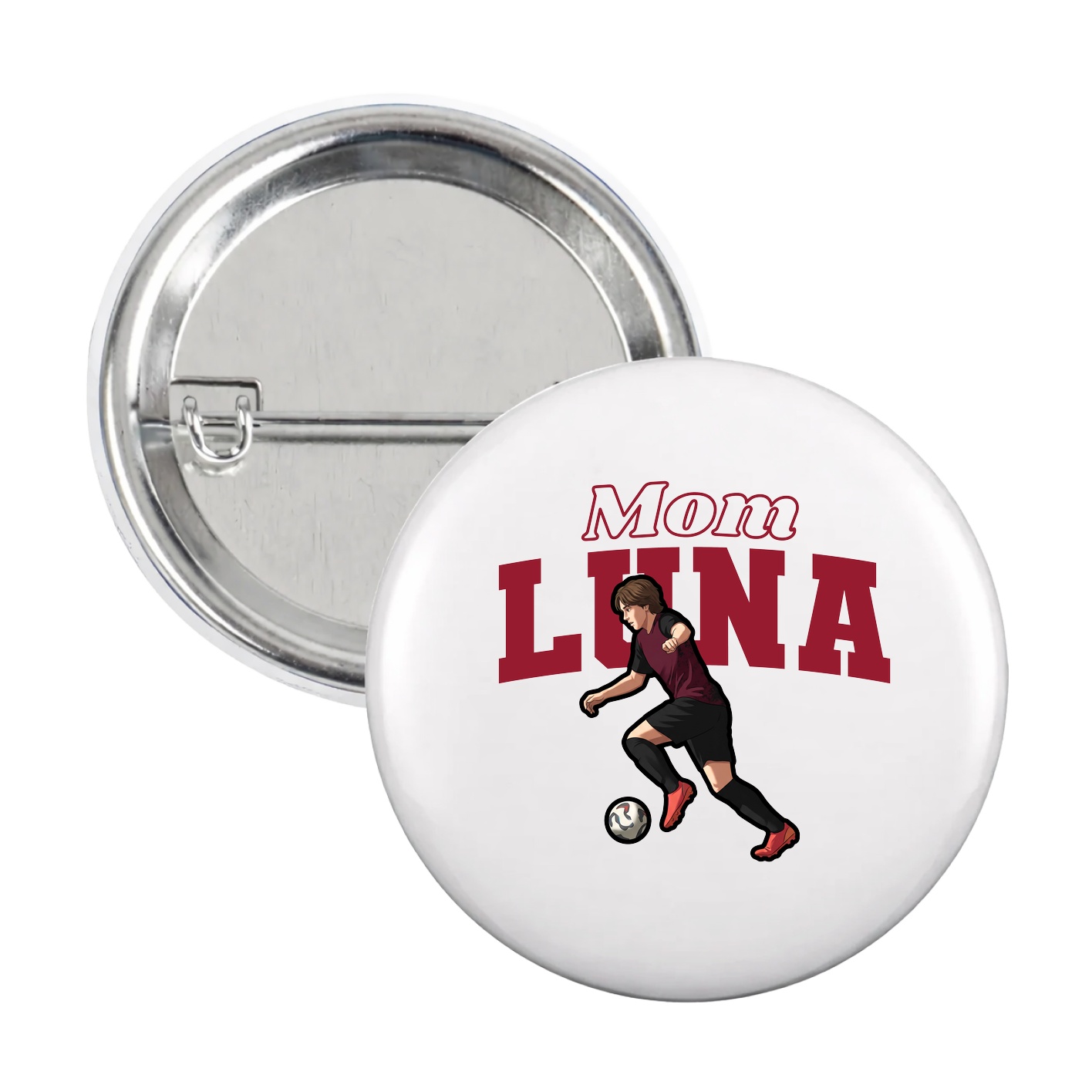 Game Day Button — Mothers Day Block in White